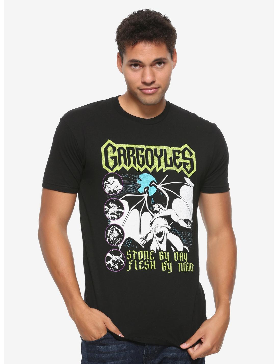 Disney Gargoyles Stone By Day Flesh By Night T-Shirt - BoxLunch Exclusive, BLACK, hi-res