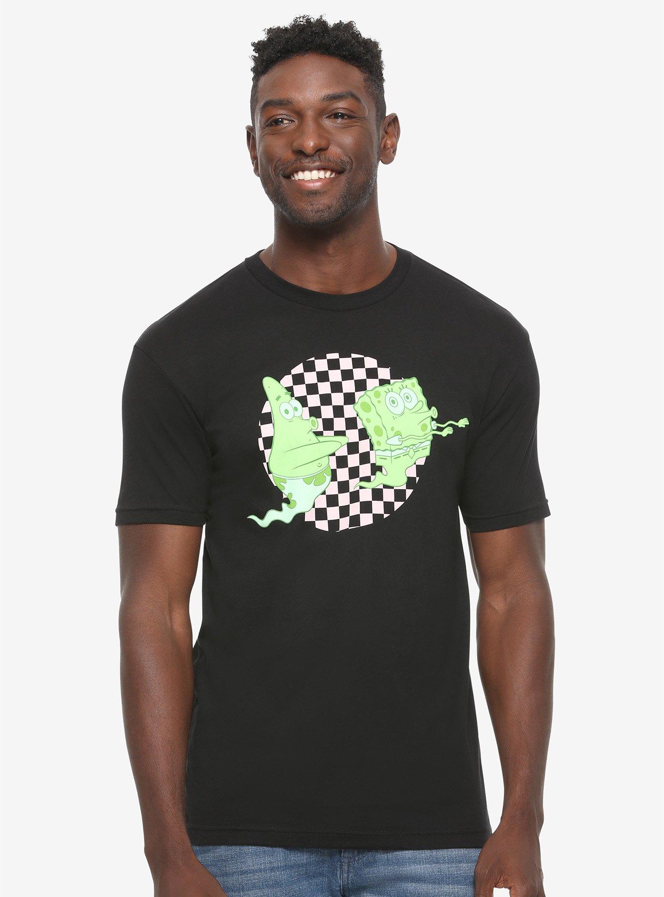 SpongeBob SquarePants Ghost Patrick & SpongeBob T-Shirt - BoxLunch Exclusive, BLACK, hi-res