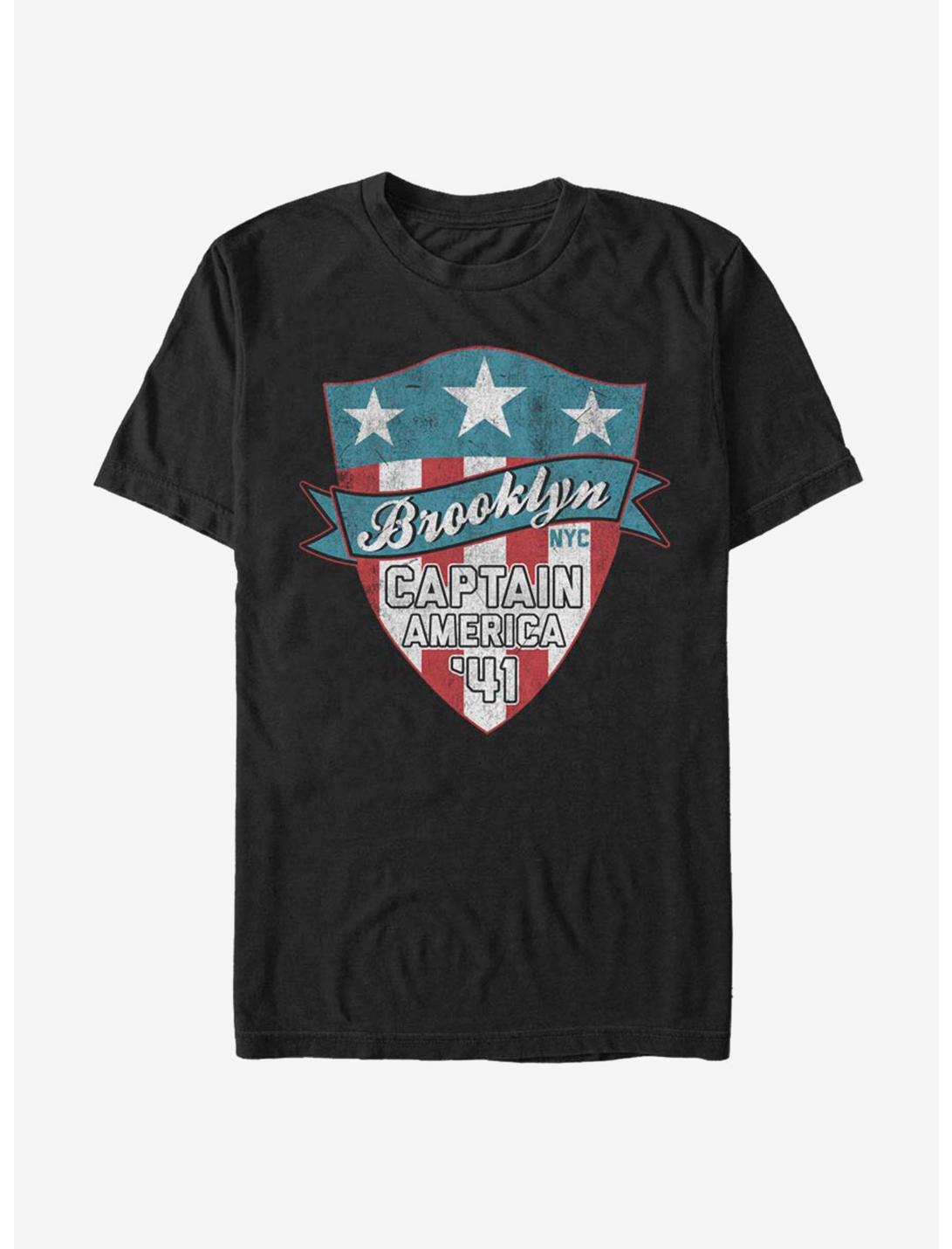 Marvel Captain America Brooklyn Captain Logo T-Shirt, BLACK, hi-res