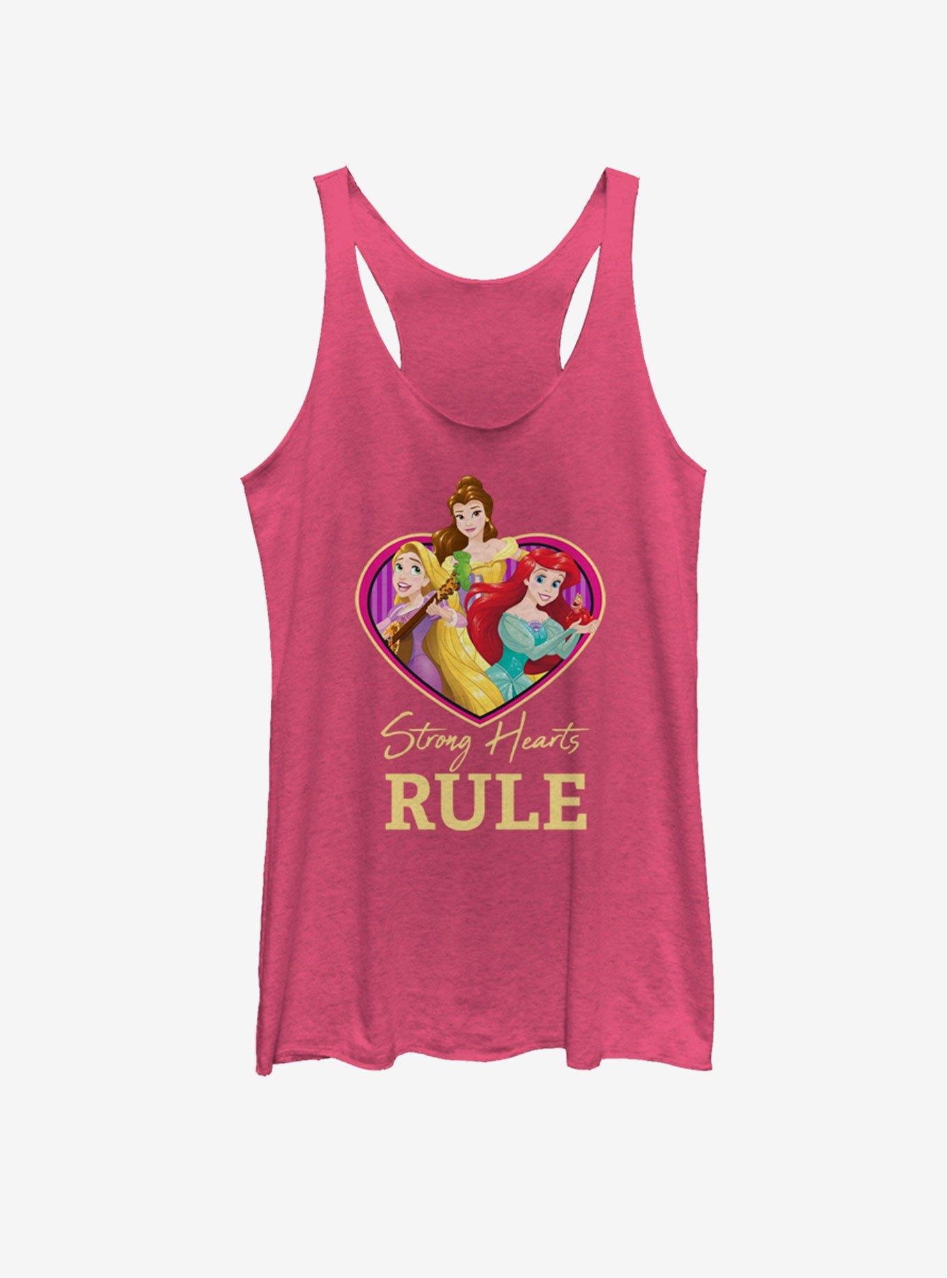 Disney Princesses Strong Hearts Rule Girls Tank, PINK HTR, hi-res