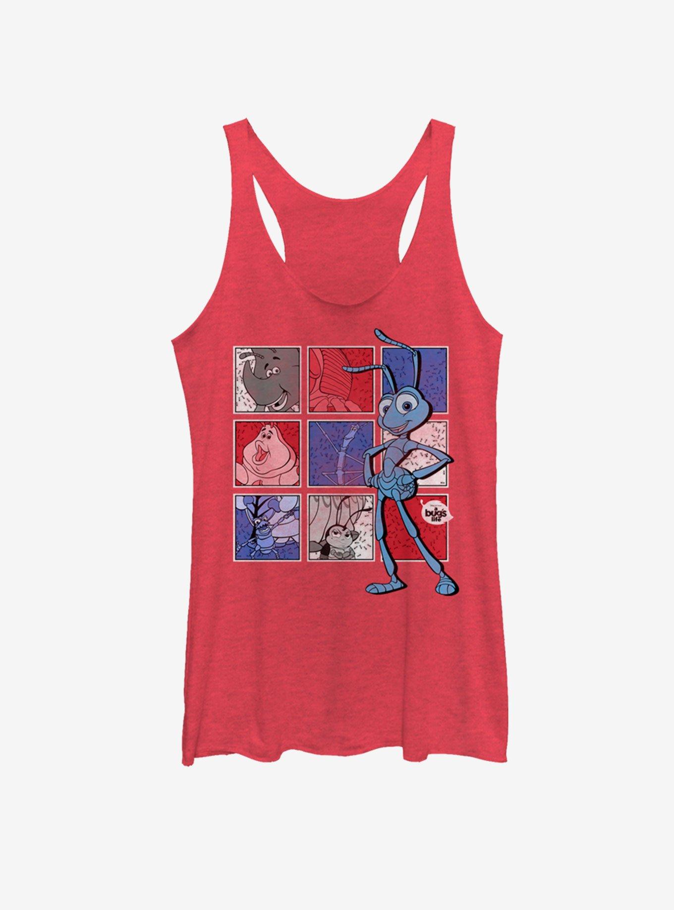 Disney Pixar A Bug's Life Bugs Squared Girls Tank, RED HTR, hi-res