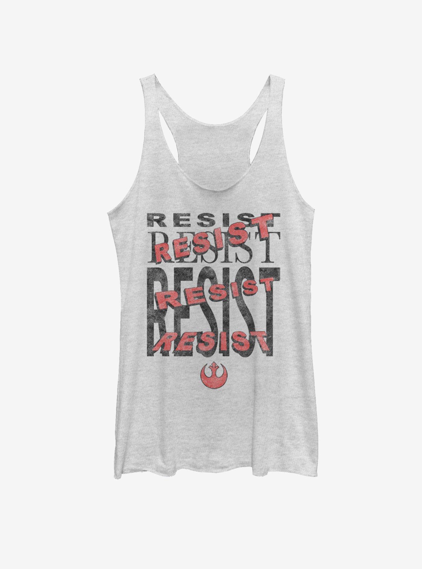 Star Wars Resist Repeat Girls Tank, WHITE HTR, hi-res