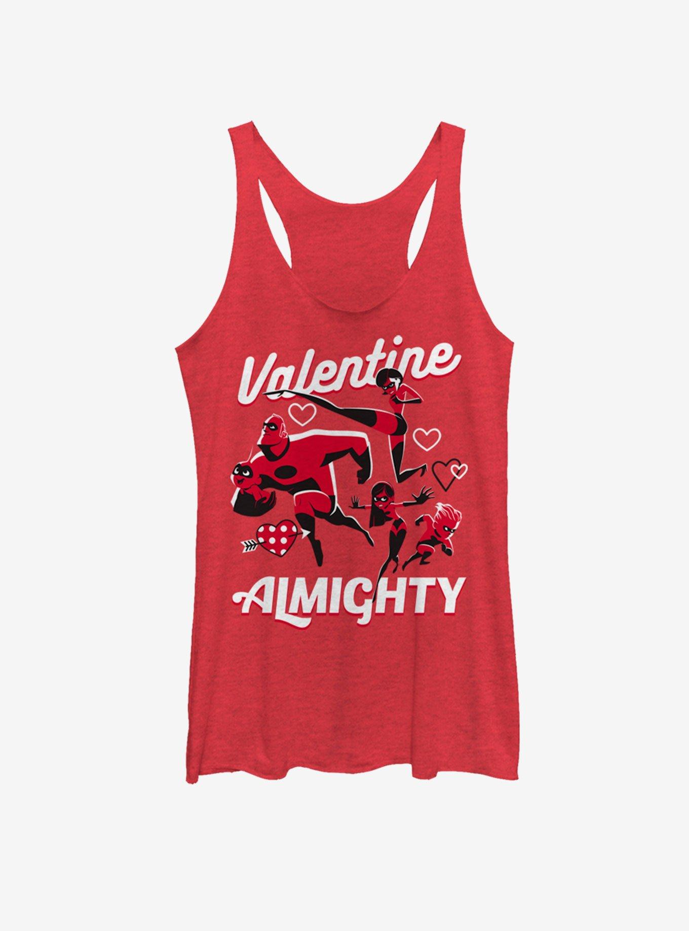 Disney Pixar The Incredibles Valentine Almighty Girls Tank, RED HTR, hi-res