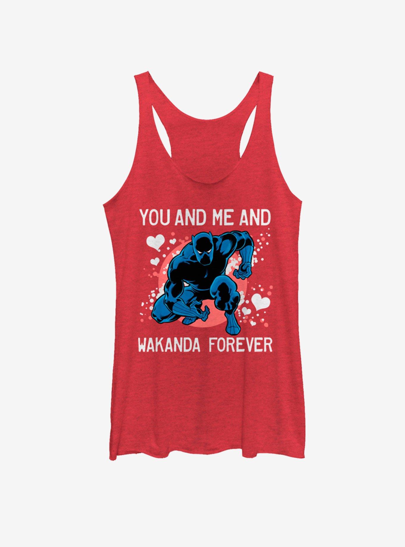 Marvel Black Panther Wakanda Love Forever Girls Tank, RED HTR, hi-res