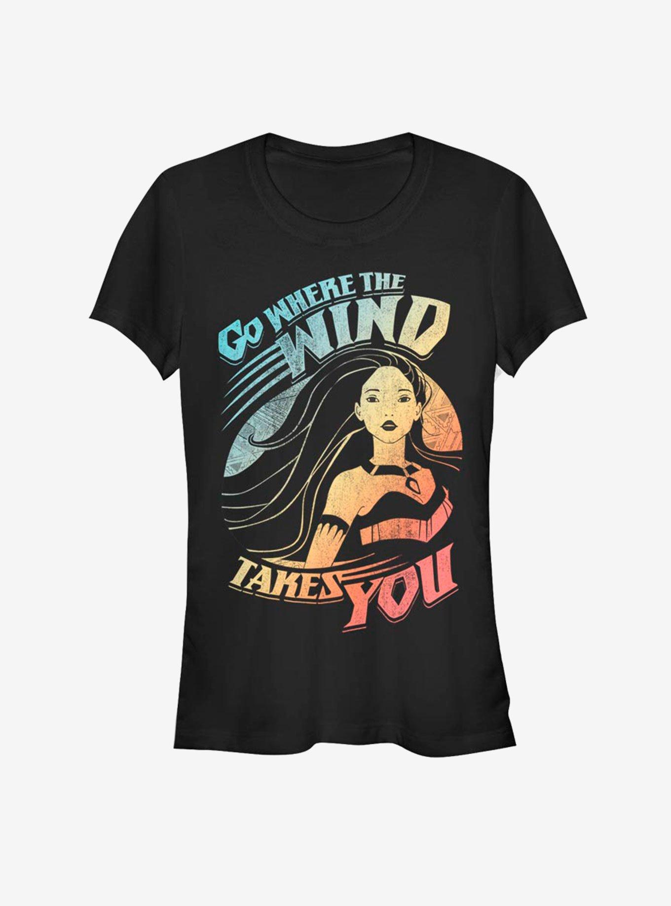 Disney Pocahontas Wind Takes You Girls T-Shirt, BLACK, hi-res