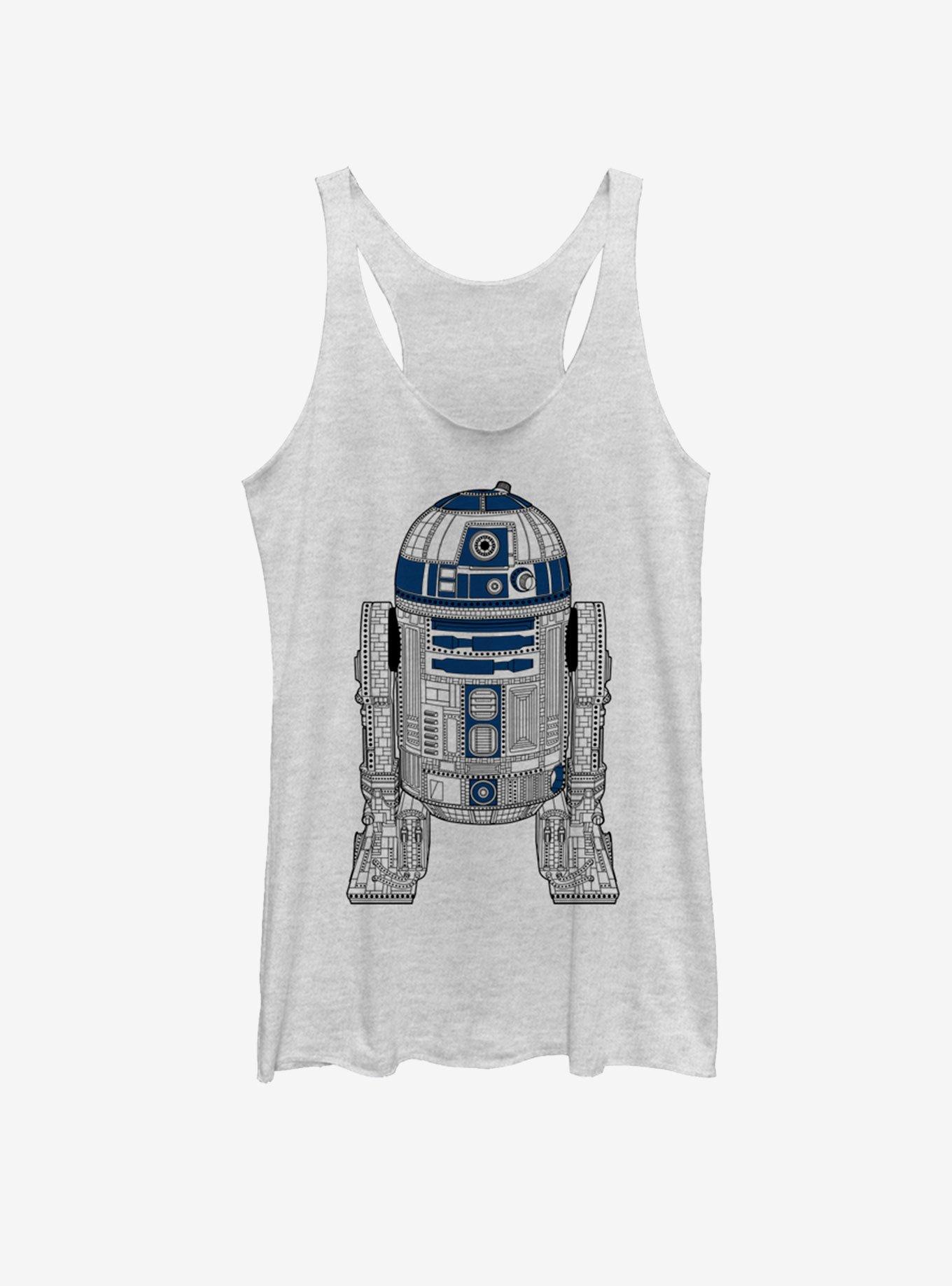 Star Wars Decorative R2-D2 Girls Tank, WHITE HTR, hi-res