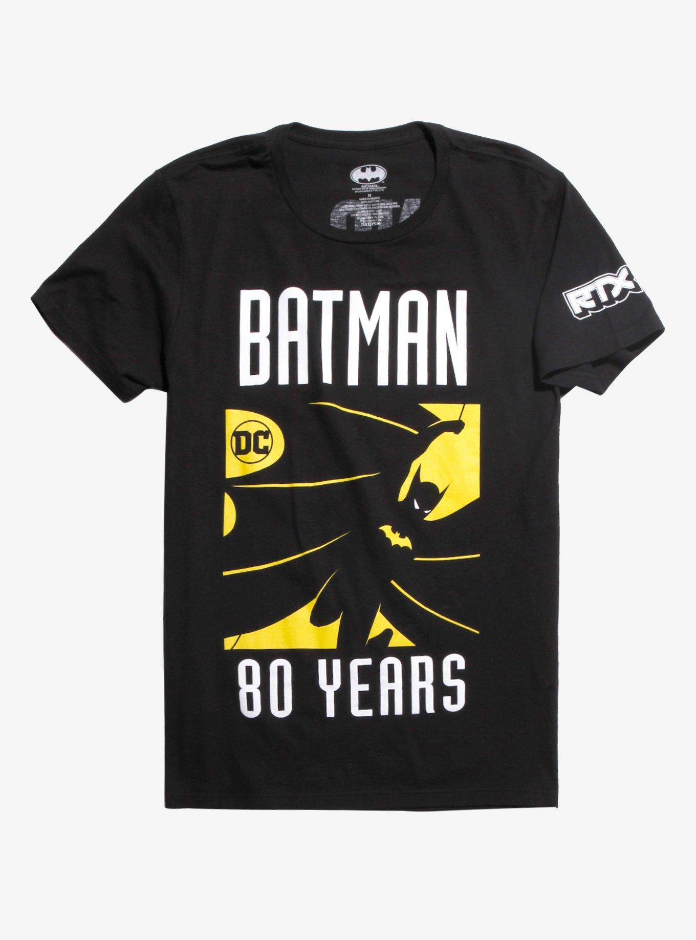 DC Comics Batman 80 Years Long Live The Bat T-Shirt Rooster Teeth Expo Exclusive, YELLOW, hi-res