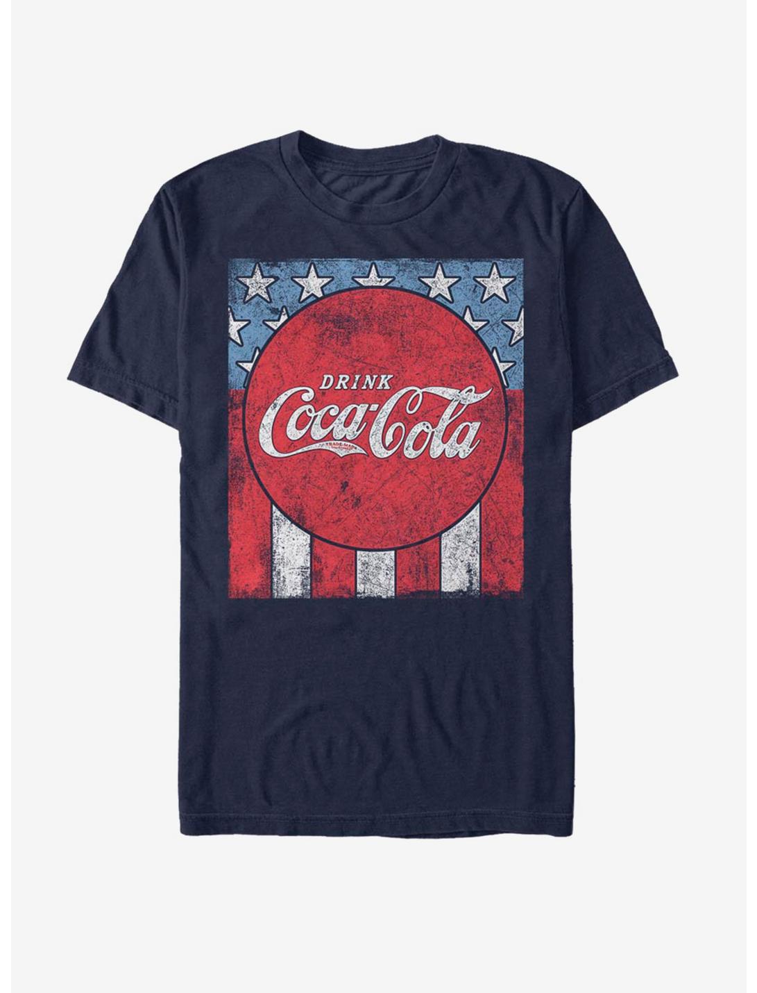 Coke Soda Flag T-Shirt, NAVY, hi-res