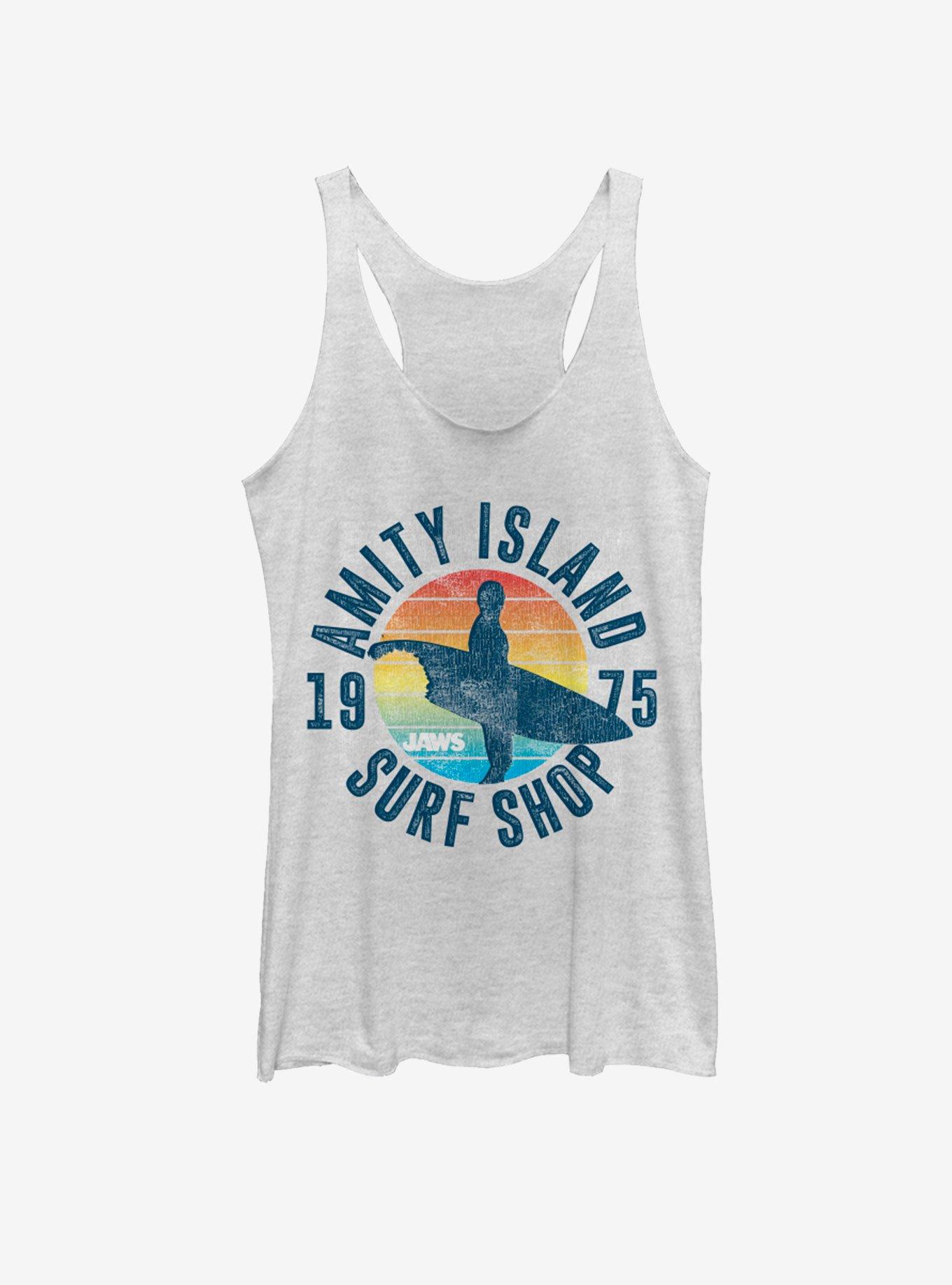 Jaws Amity Surf Shop Girls Tank, WHITE HTR, hi-res