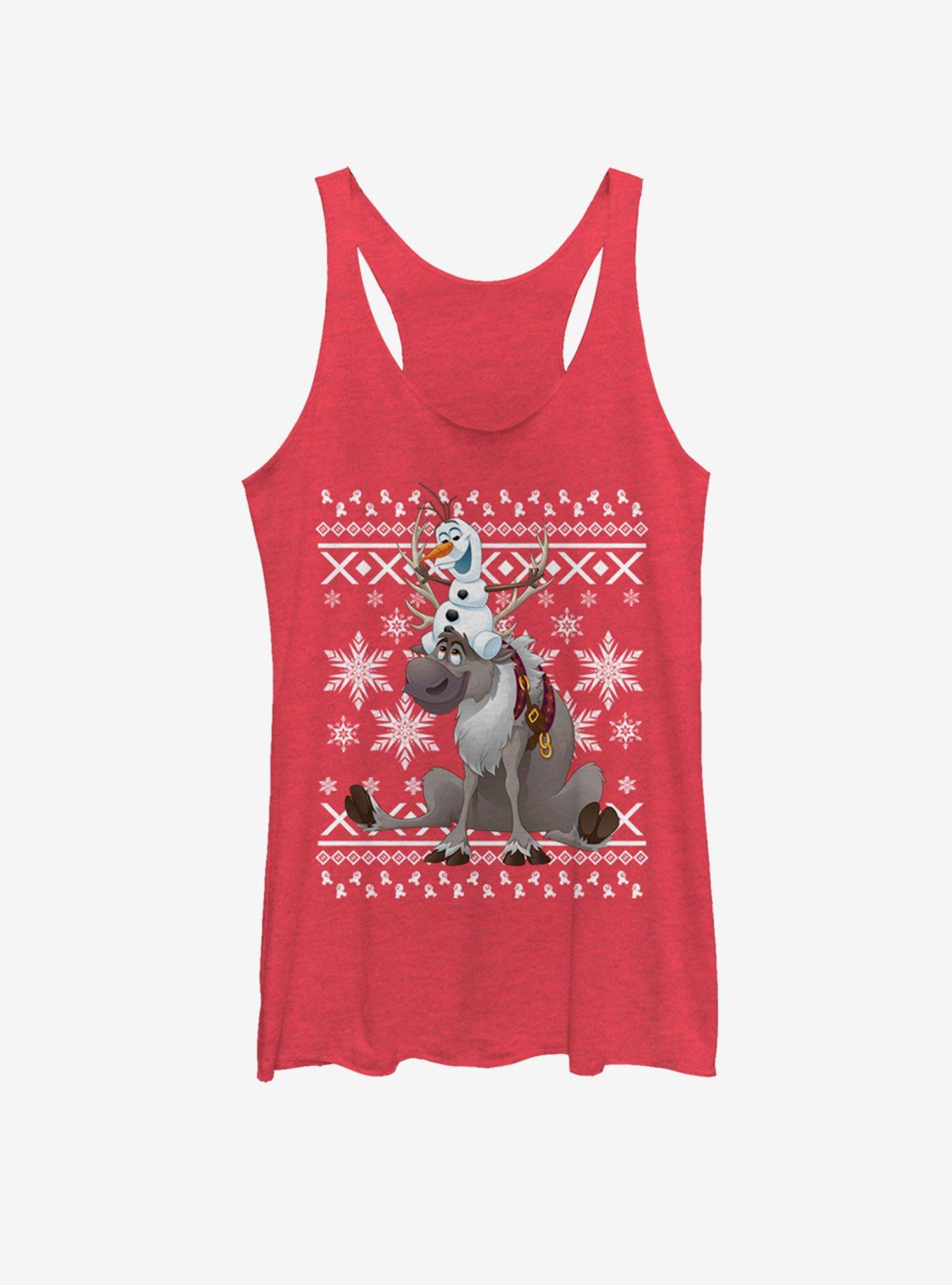 Disney Frozen Sven and Olaf Friends Girls Tank, RED HTR, hi-res