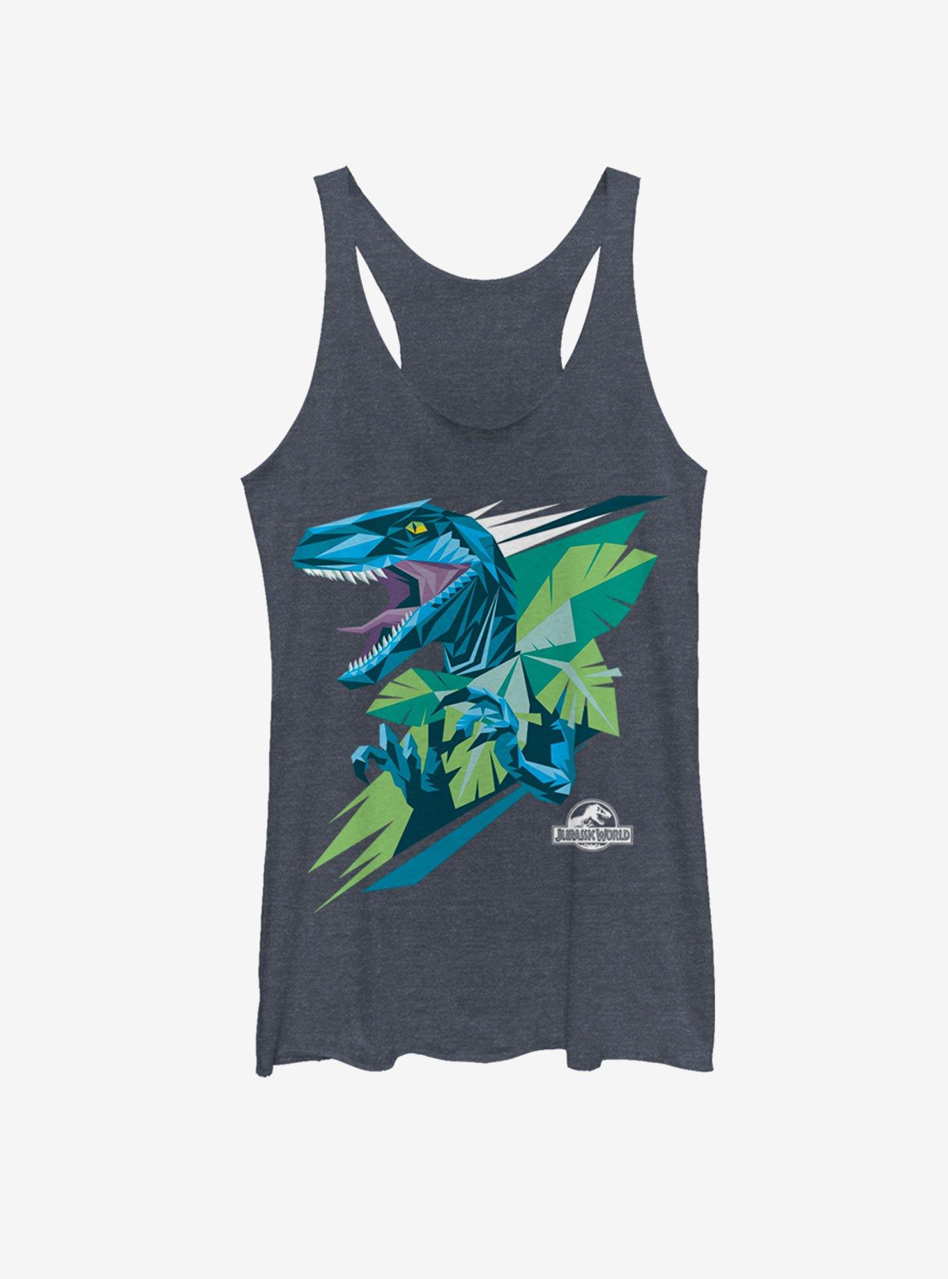 Jurassic Park Blue Dino Girls Tank, NAVY HTR, hi-res