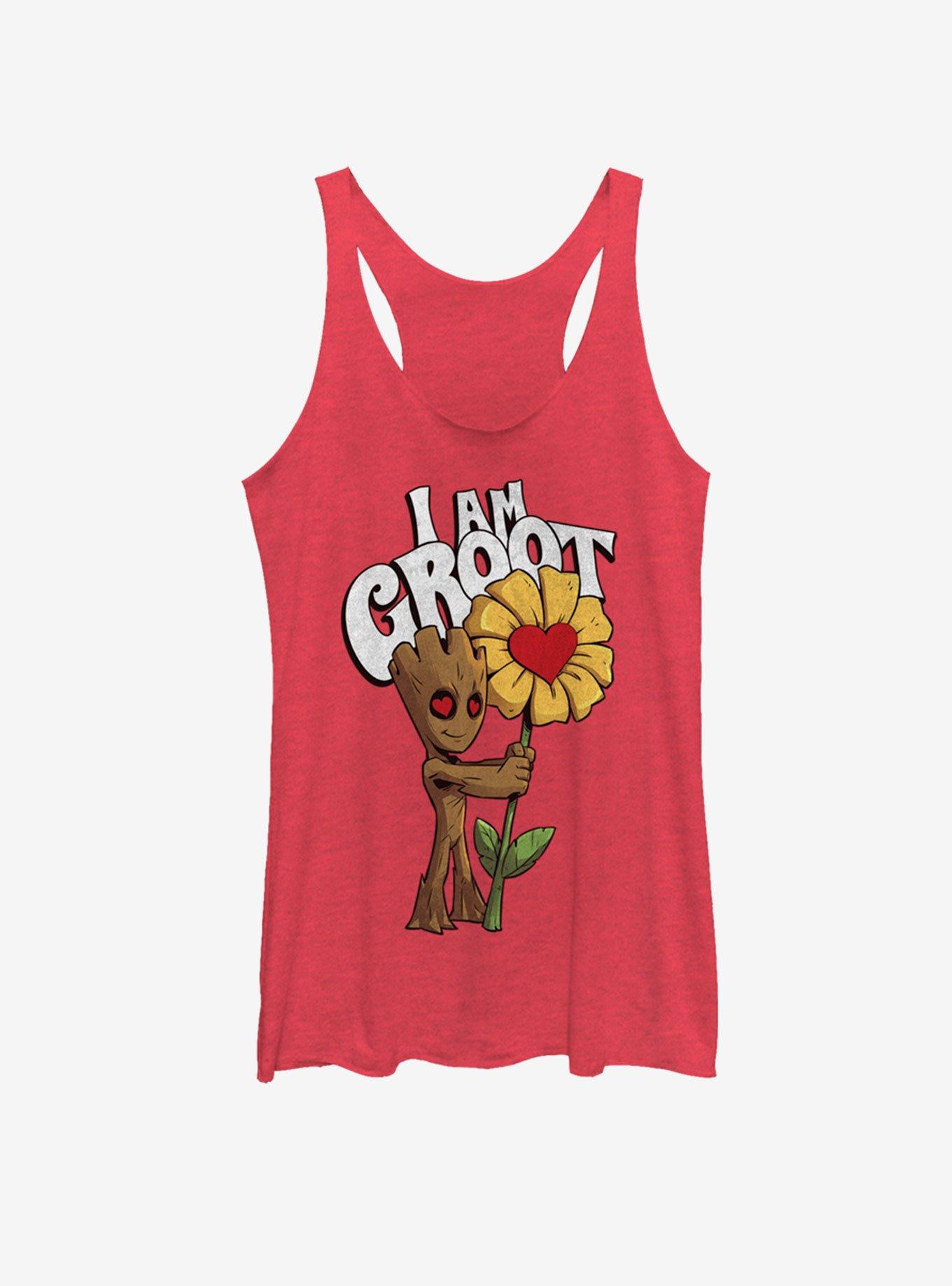 Marvel Mine Groot Girls Tank, RED HTR, hi-res