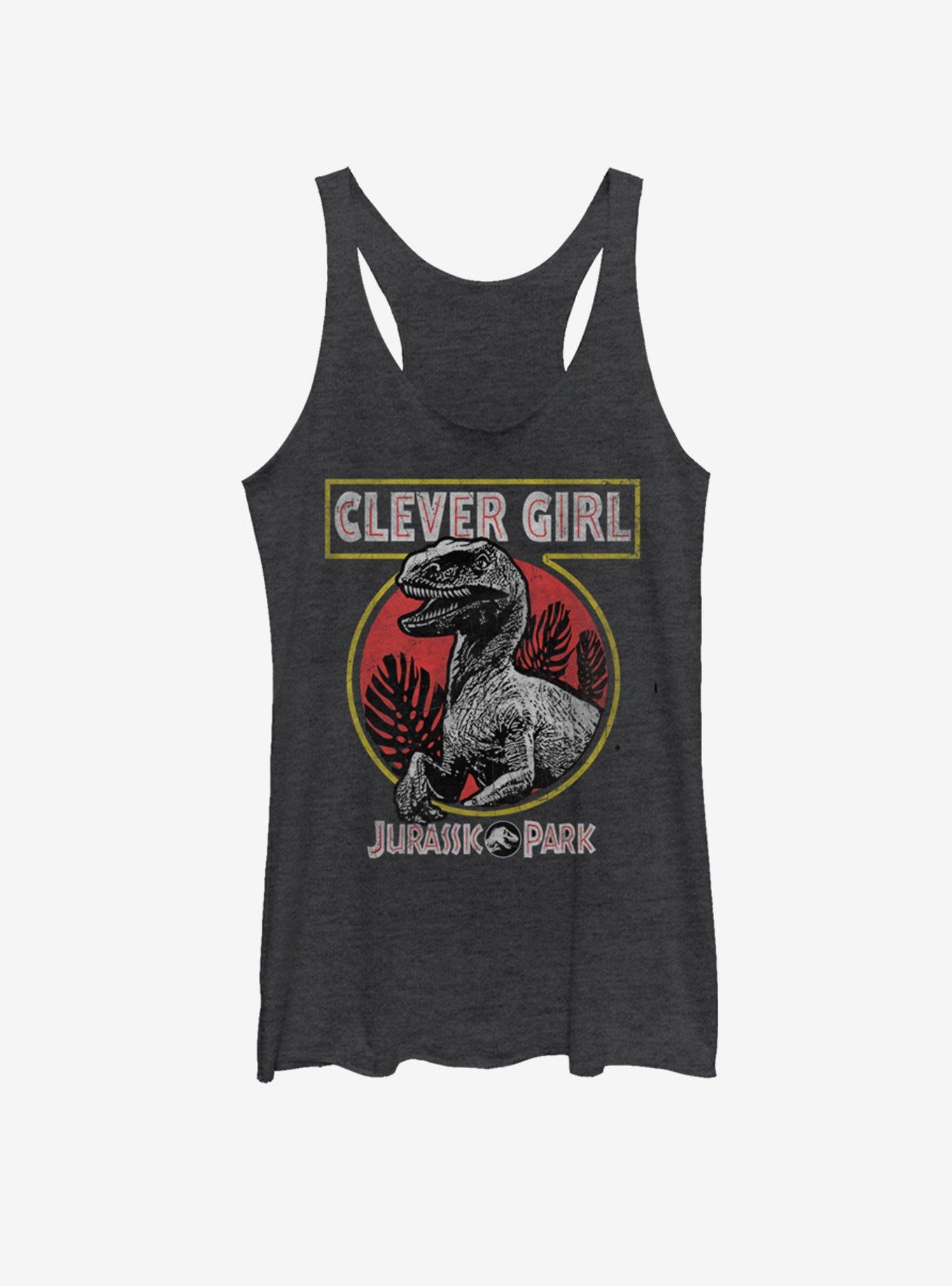 Jurassic Park Clever Raptor Girls Tank, BLK HTR, hi-res