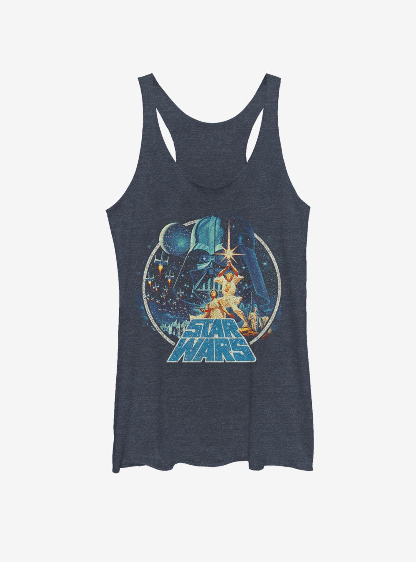 Star Wars Vintage Victory Girls Tank, NAVY HTR, hi-res