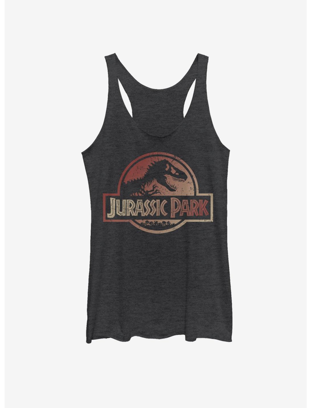 Jurassic Park Colored Logo Girls Tank, BLK HTR, hi-res