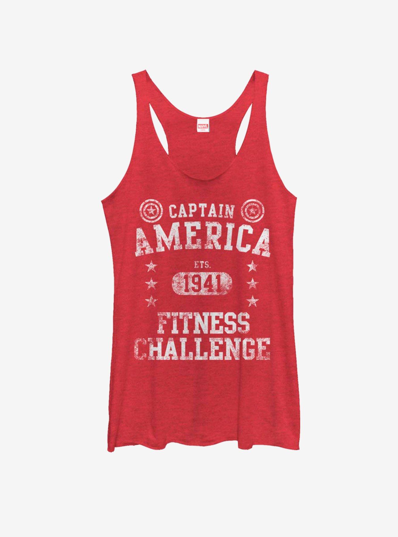 Marvel Captain America Vintage Challenge Girls Tank, RED HTR, hi-res