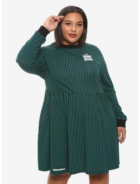Disney The Haunted Mansion Green & Black Striped Long-Sleeve Dress Plus Size, , hi-res