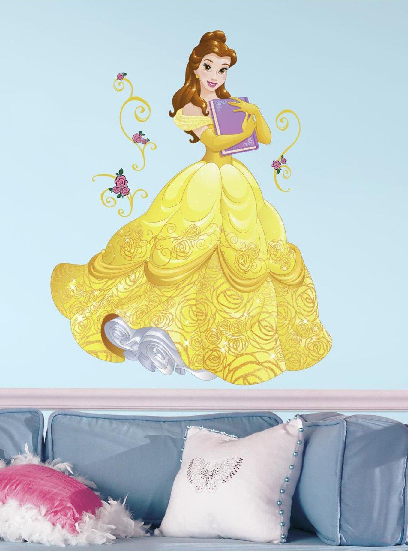 Disney Beauty And The Beast Sparkling Princess Belle Peel And Stick Giant Wall Decals, , hi-res