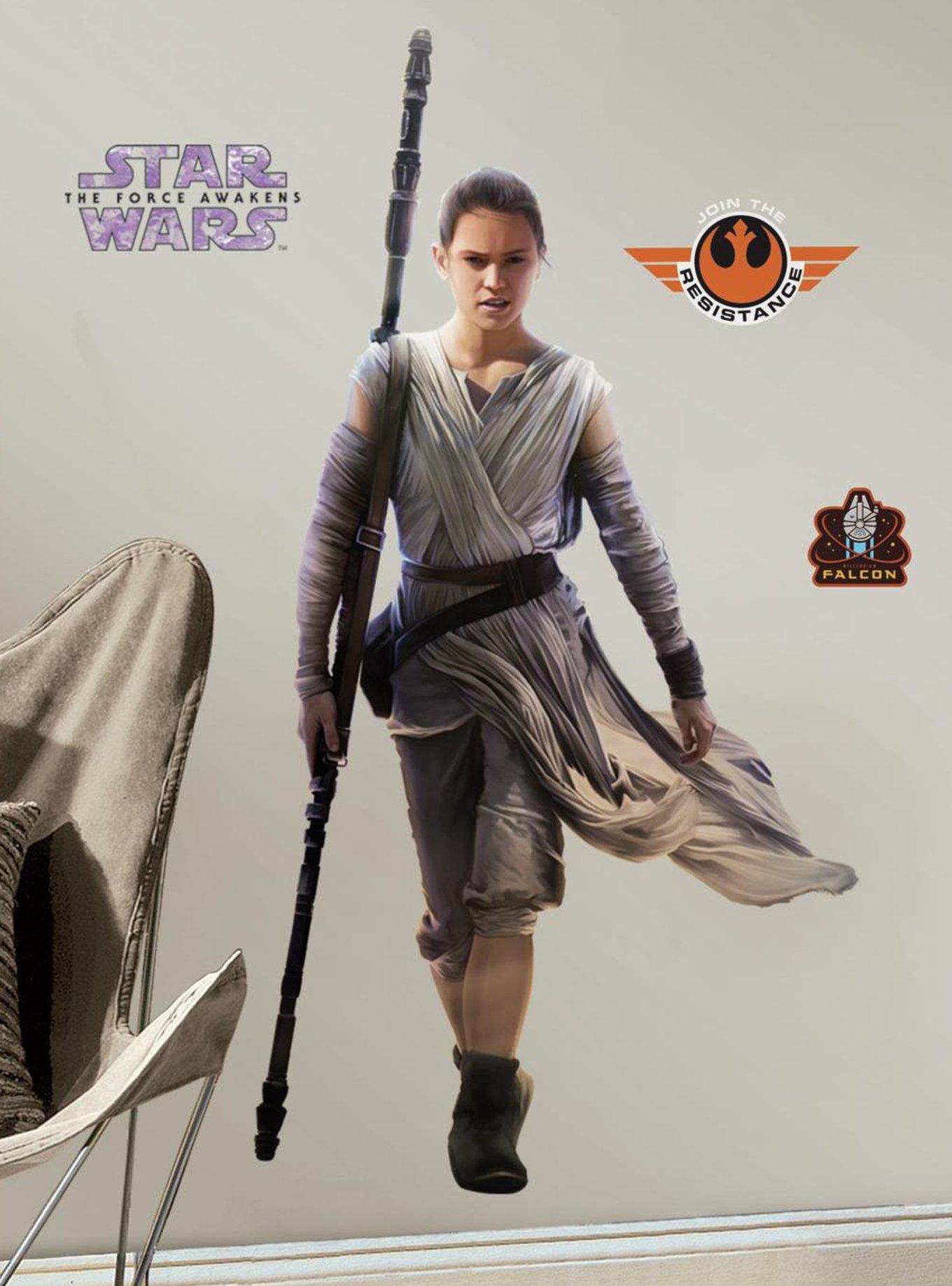 Star Wars The Force Awakens Episode VII Rey Peel & Stick Giant Wall Decals, , hi-res