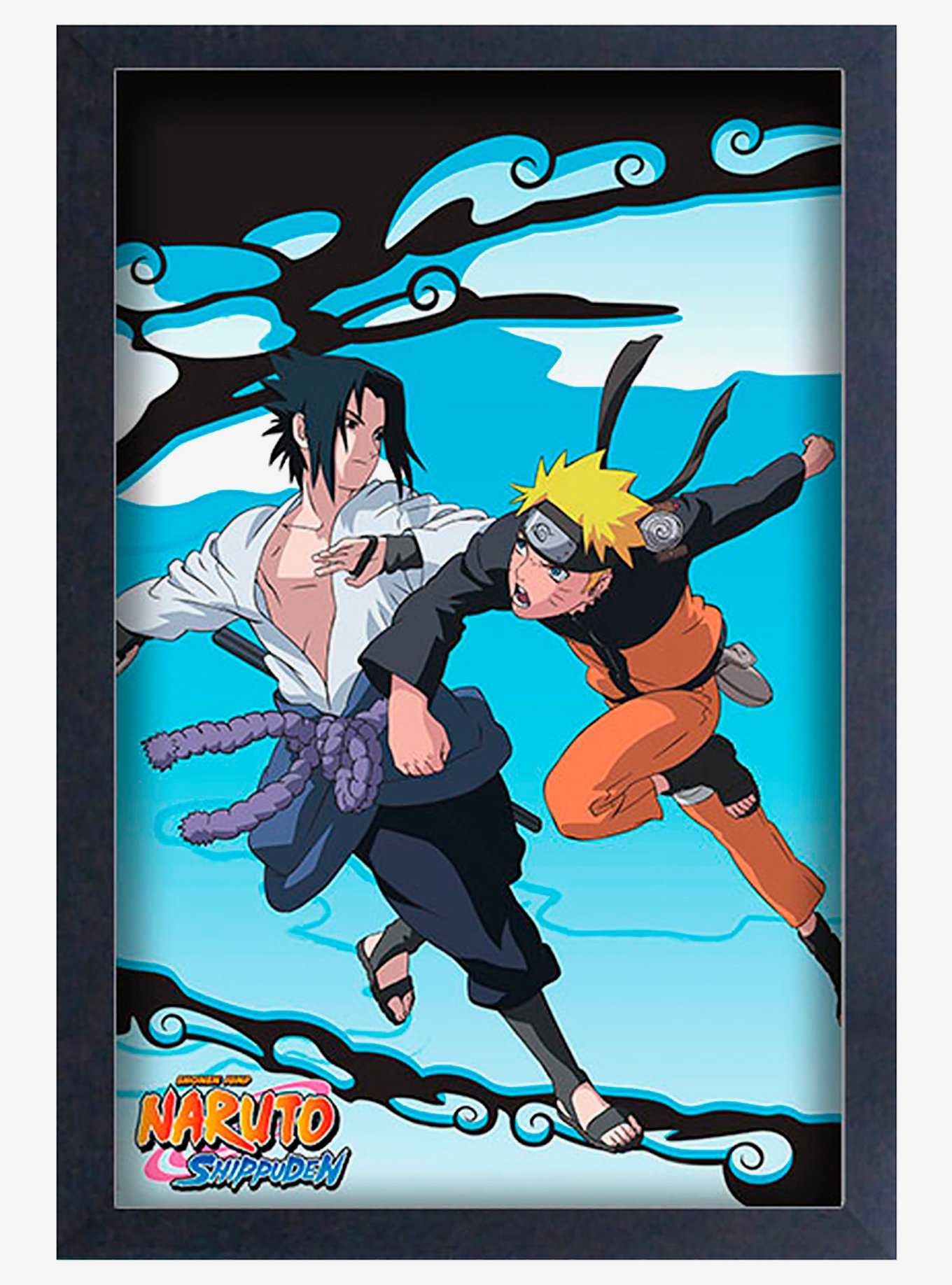 Naruto Shippuden Sasuke VS Naruto Framed Poster, , hi-res
