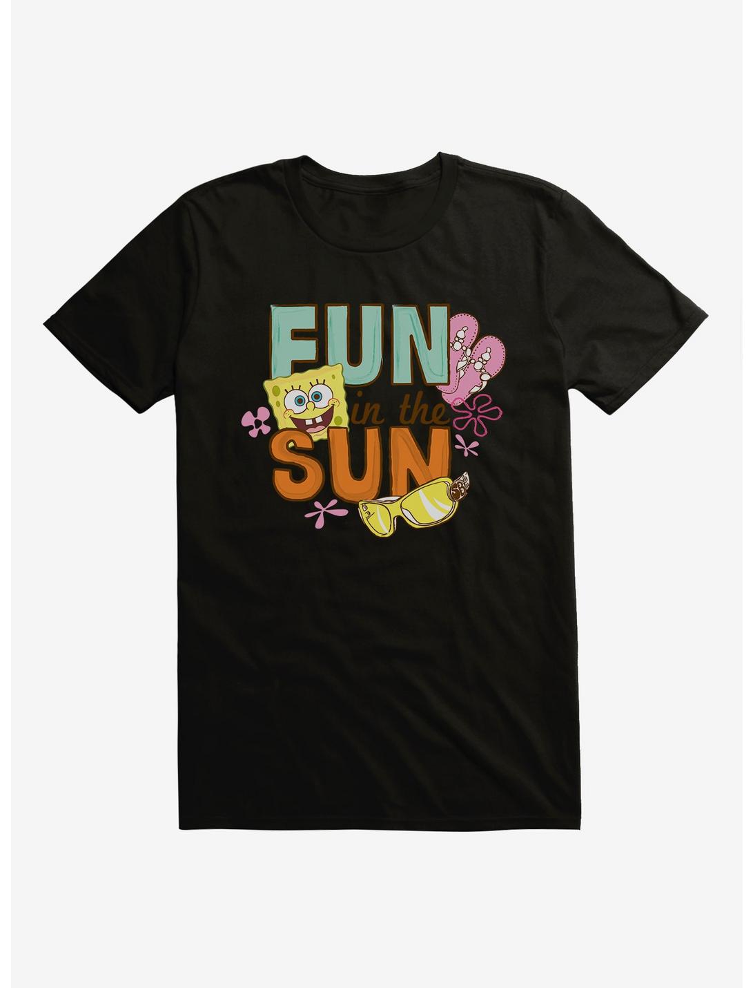 SpongeBob SquarePants Fun In The Sun Script T-Shirt, BLACK, hi-res