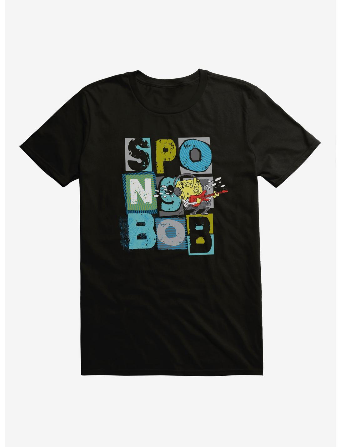 SpongeBob SquarePants Guitar Rocking Out T-Shirt, BLACK, hi-res