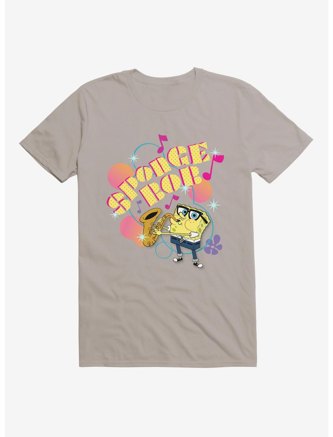SpongeBob SquarePants Saxophone Playin' Sponge T-Shirt, LIGHT GREY, hi-res