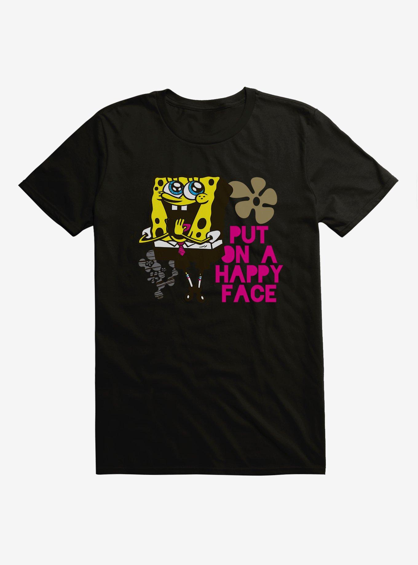 SpongeBob SquarePants Put On A Happy Face T-Shirt, BLACK, hi-res