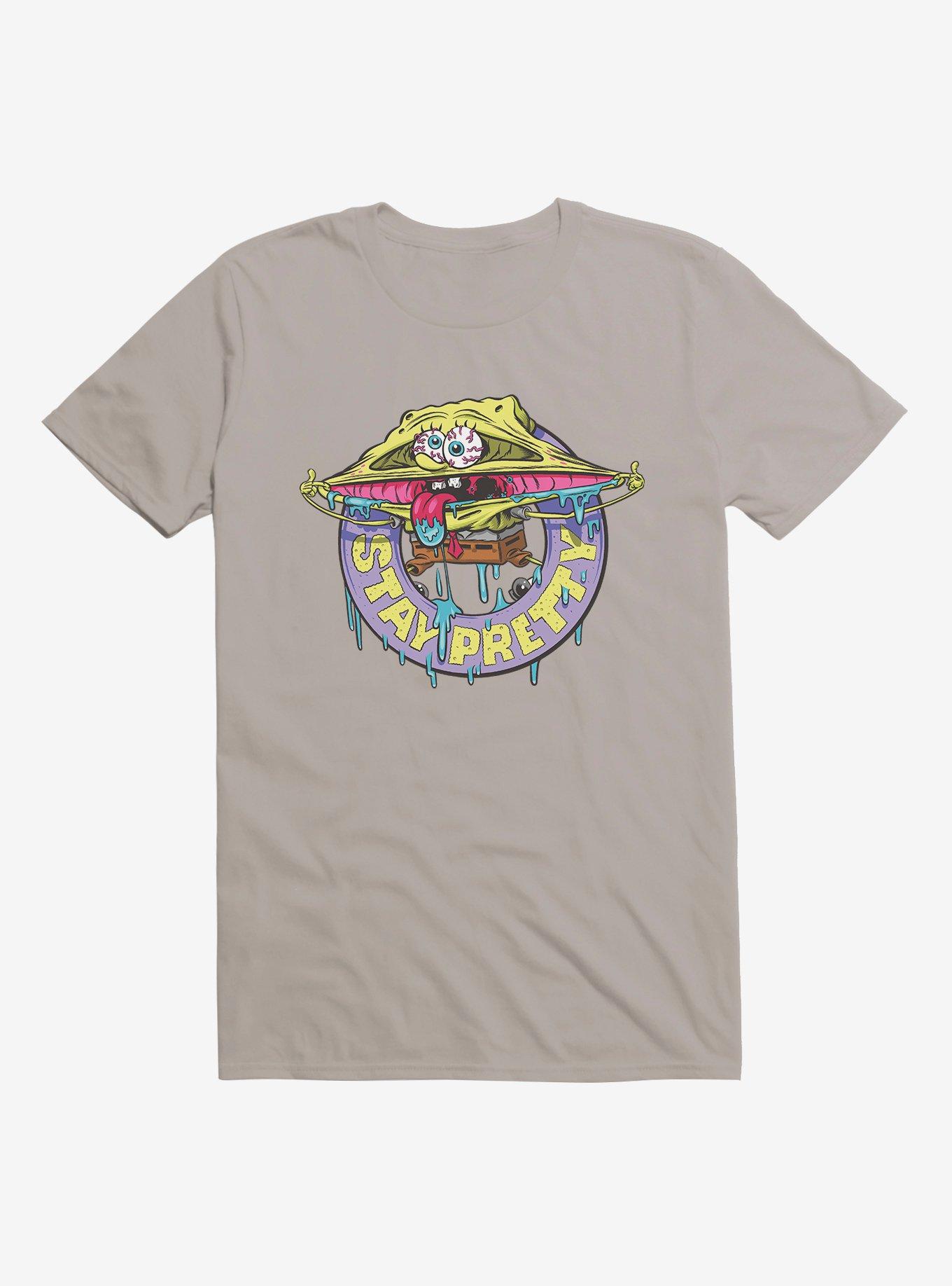 SpongeBob SquarePants Patch Stay Pretty T-Shirt, LIGHT GREY, hi-res