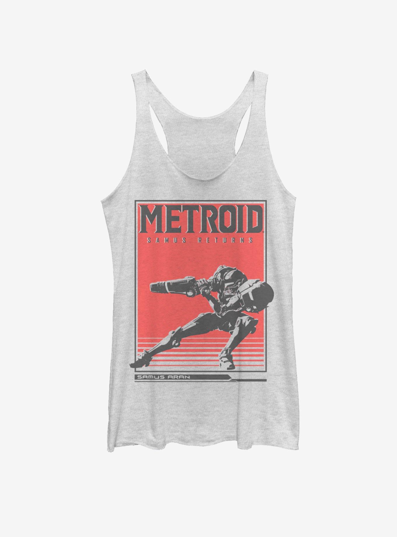 Nintendo Samus Solid Girls Tank, WHITE HTR, hi-res