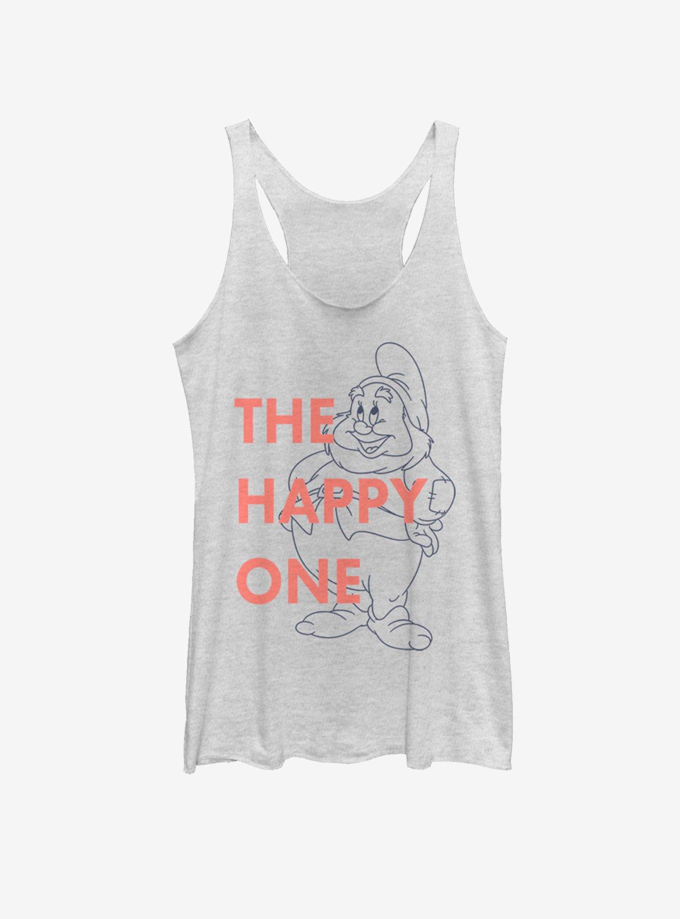 Disney Snow White One Happy Dwarf Girls Tank, WHITE HTR, hi-res