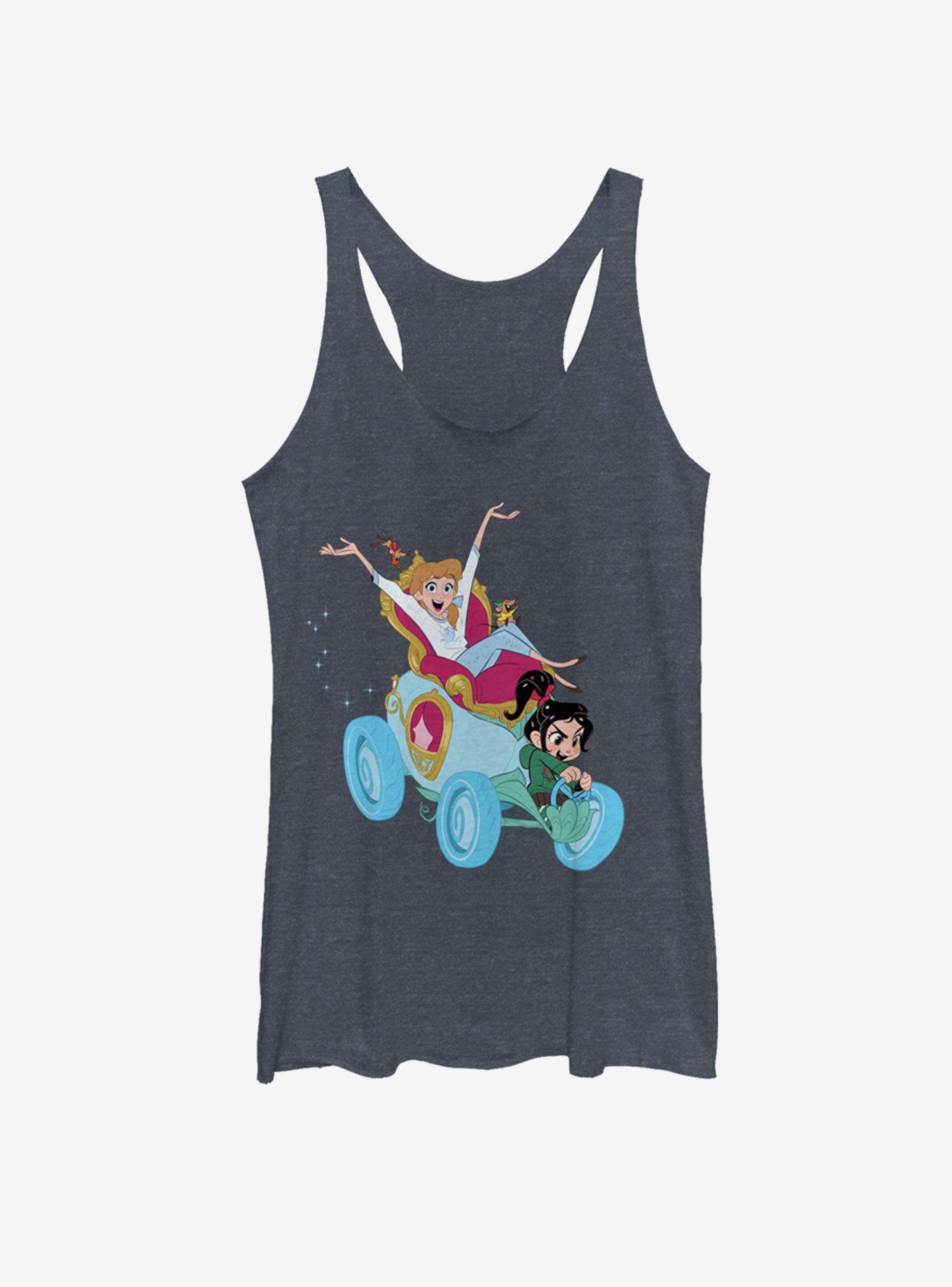 Disney Wreck-It Ralph Cinderella Vanellope Party Started Girls Tank, NAVY HTR, hi-res