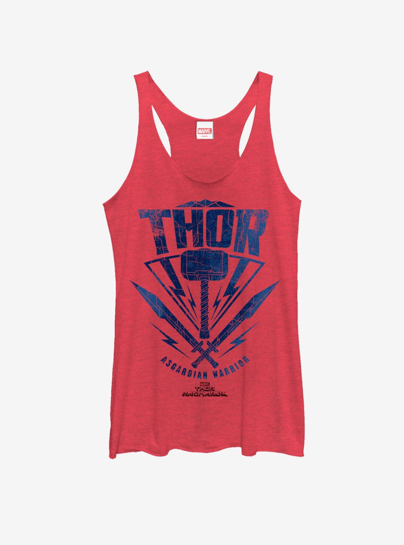 Marvel Thor Thor Hammer Stamp Girls Tank, RED HTR, hi-res