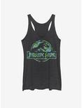 Jurassic Park Floral Logo Girls Tank, BLK HTR, hi-res