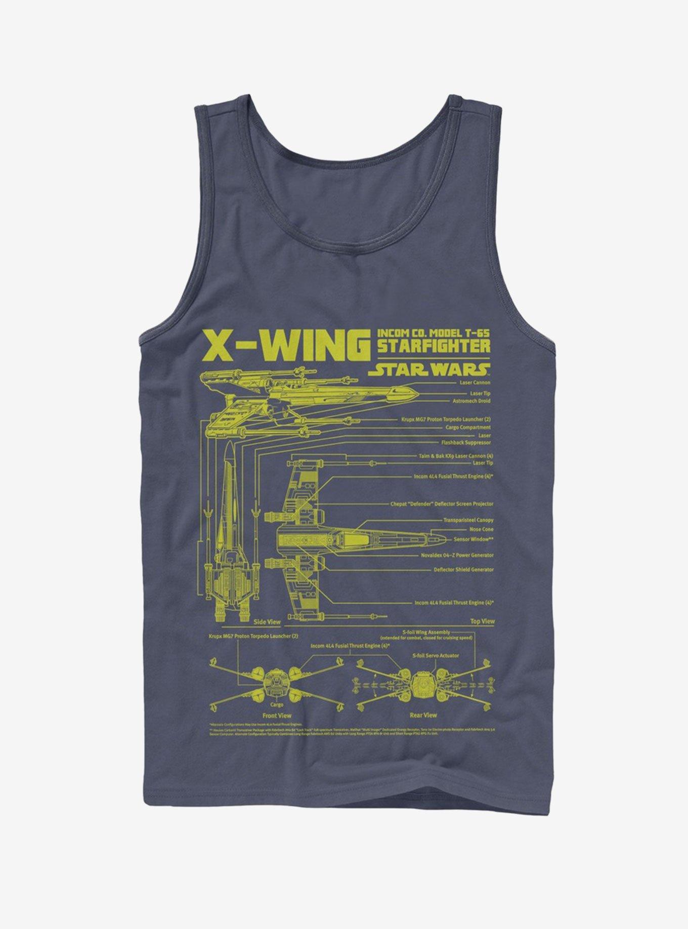 Star Wars X-Wing Schematics Tank , NAVY, hi-res