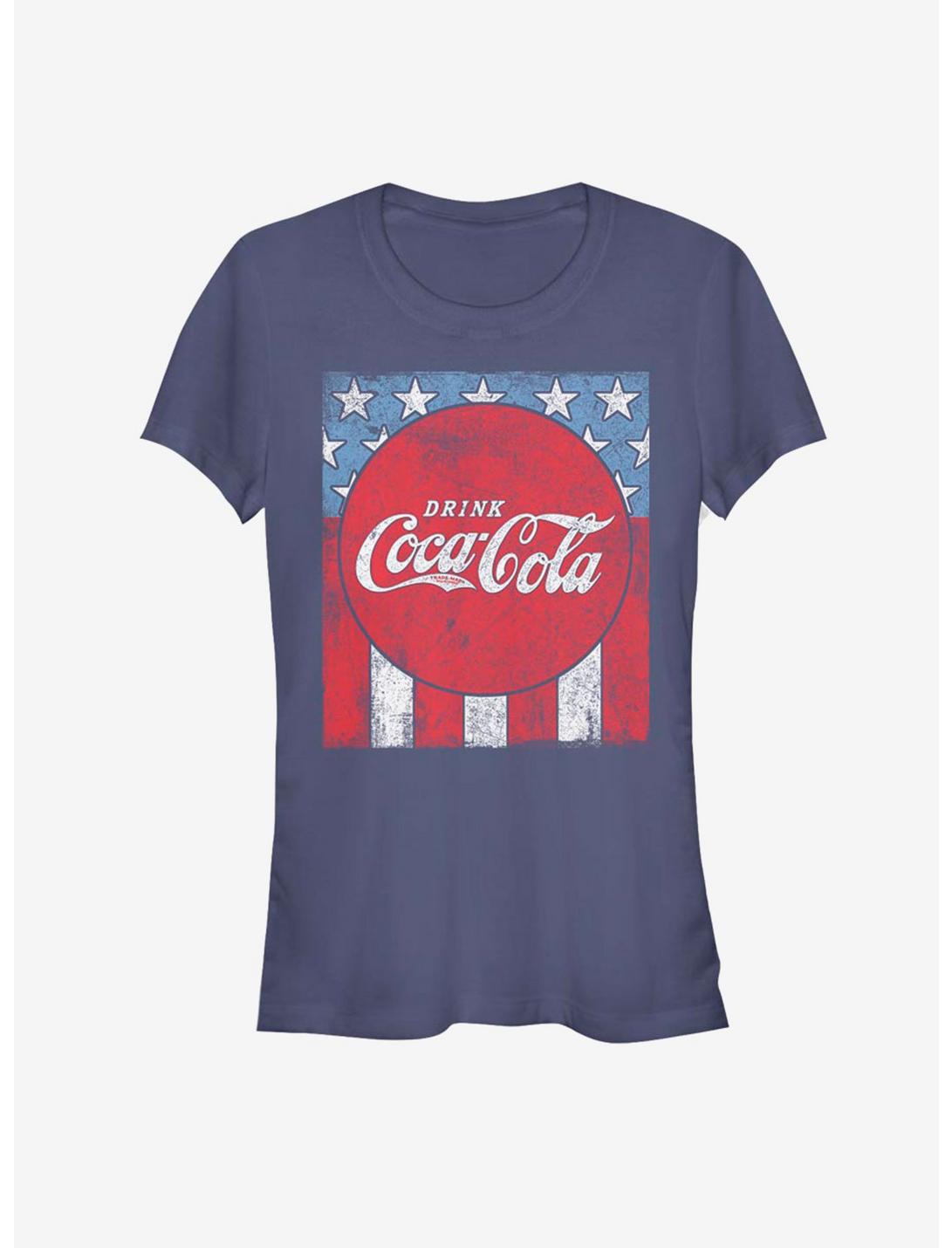 Coke Soda Flag Girls T-Shirt, NAVY, hi-res