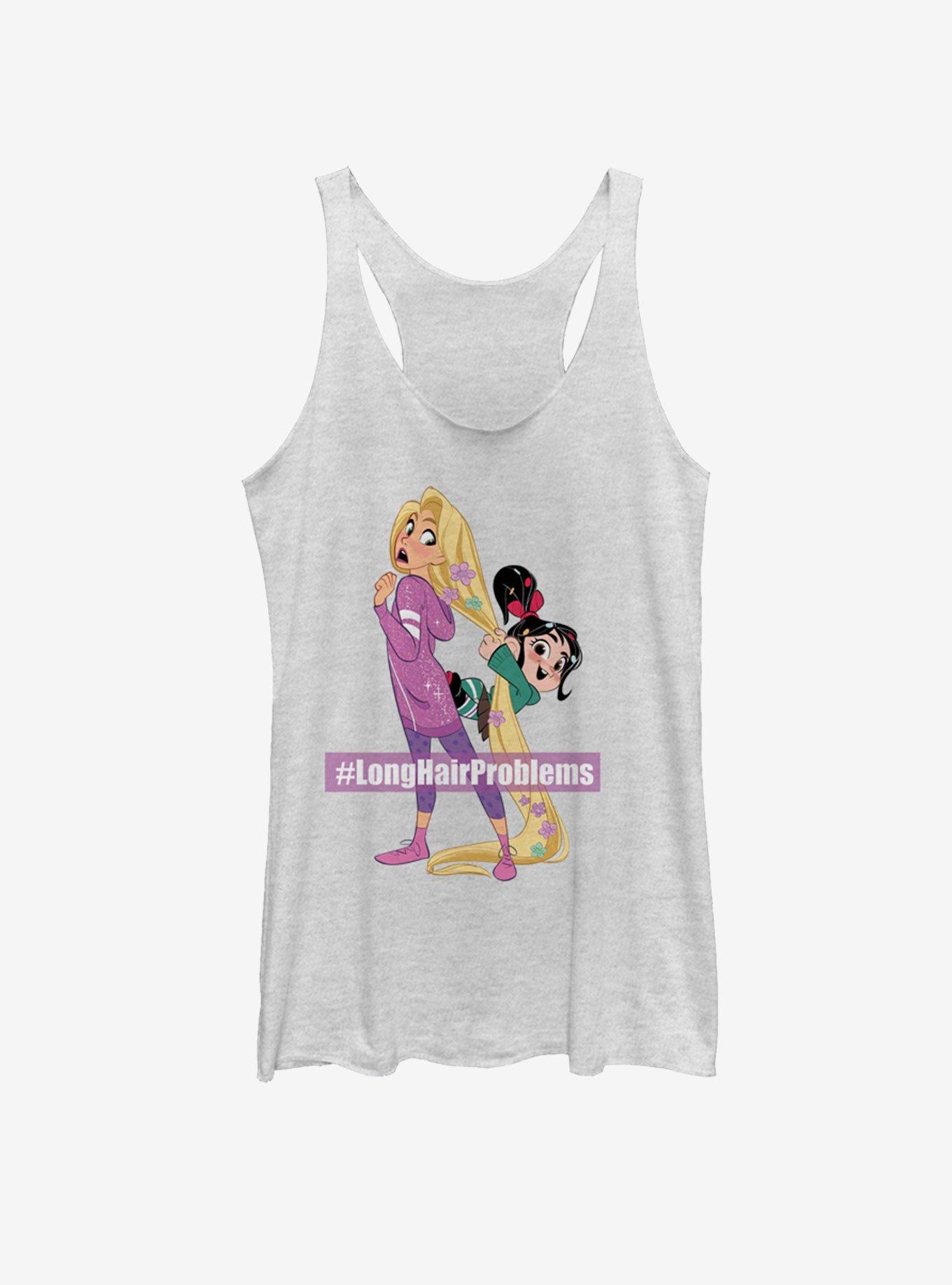 Disney Wreck-It Ralph Long Hair Rapunzel Vanellope Girls Tank, WHITE HTR, hi-res