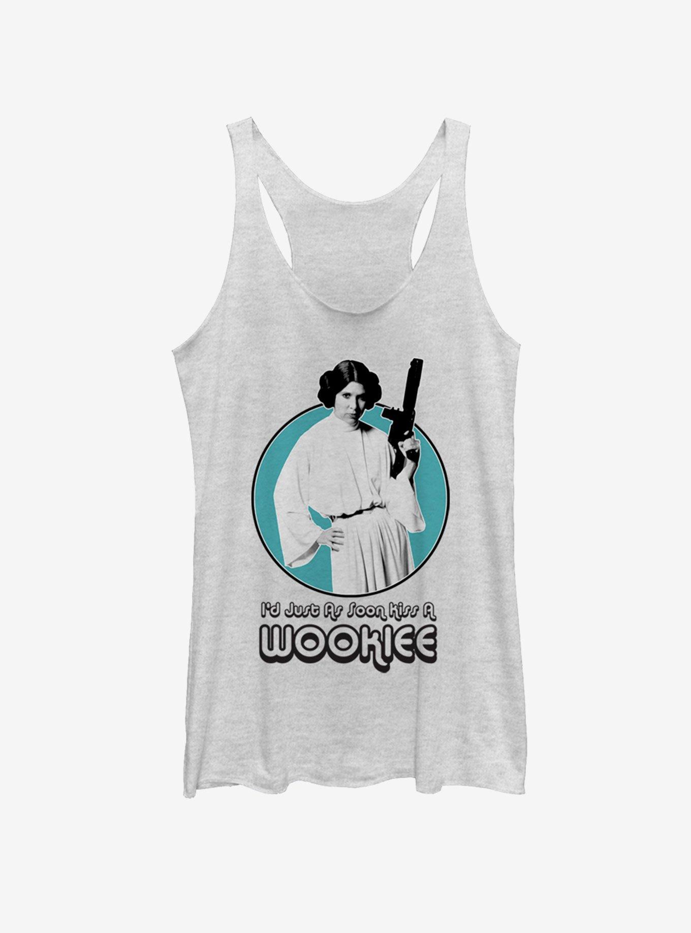 Star Wars Kissing Wookiees Girls Tank, WHITE HTR, hi-res