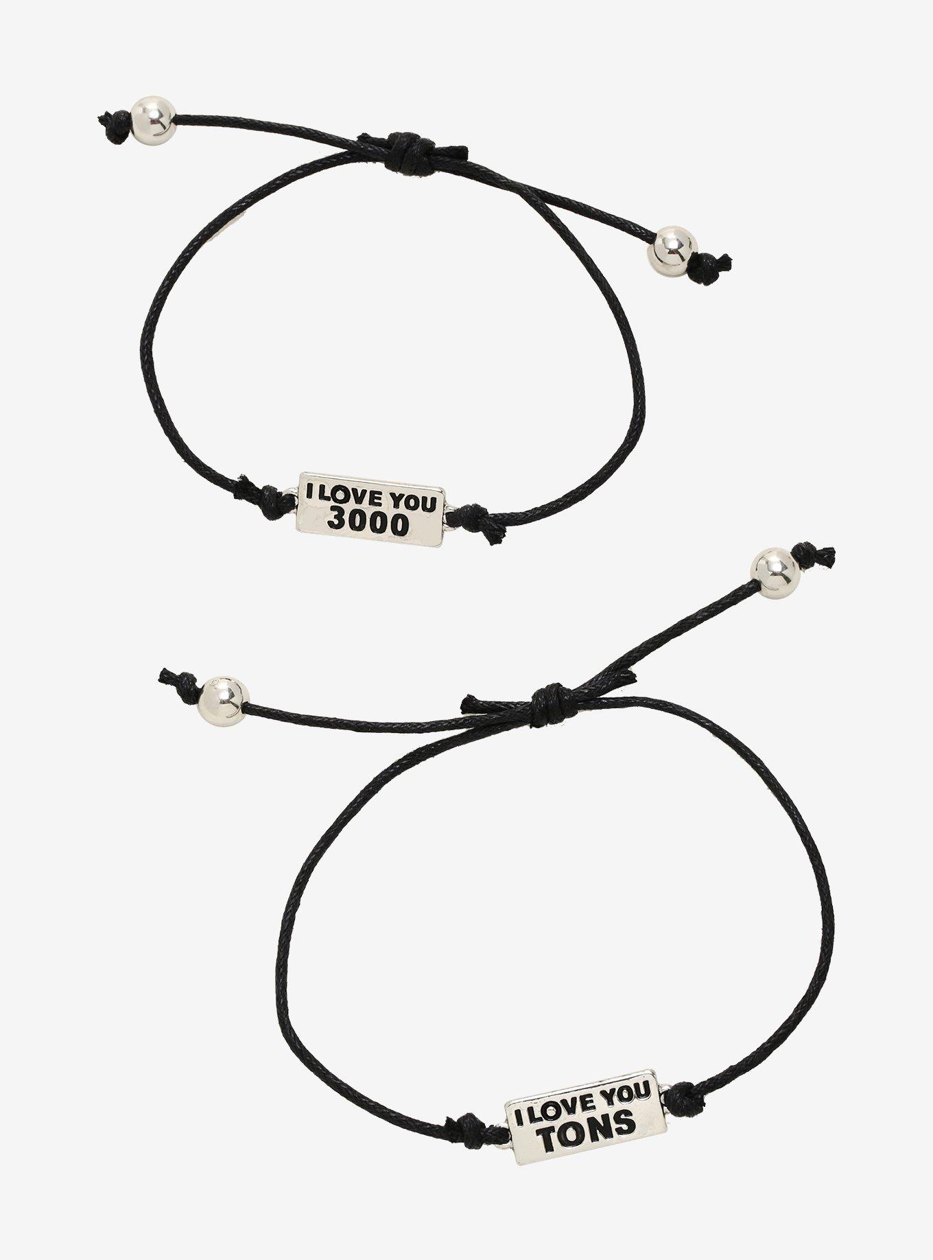 Marvel Avengers: Endgame Iron Man I Love You 3000 Cord Bracelet Set - BoxLunch Exclusive, , hi-res