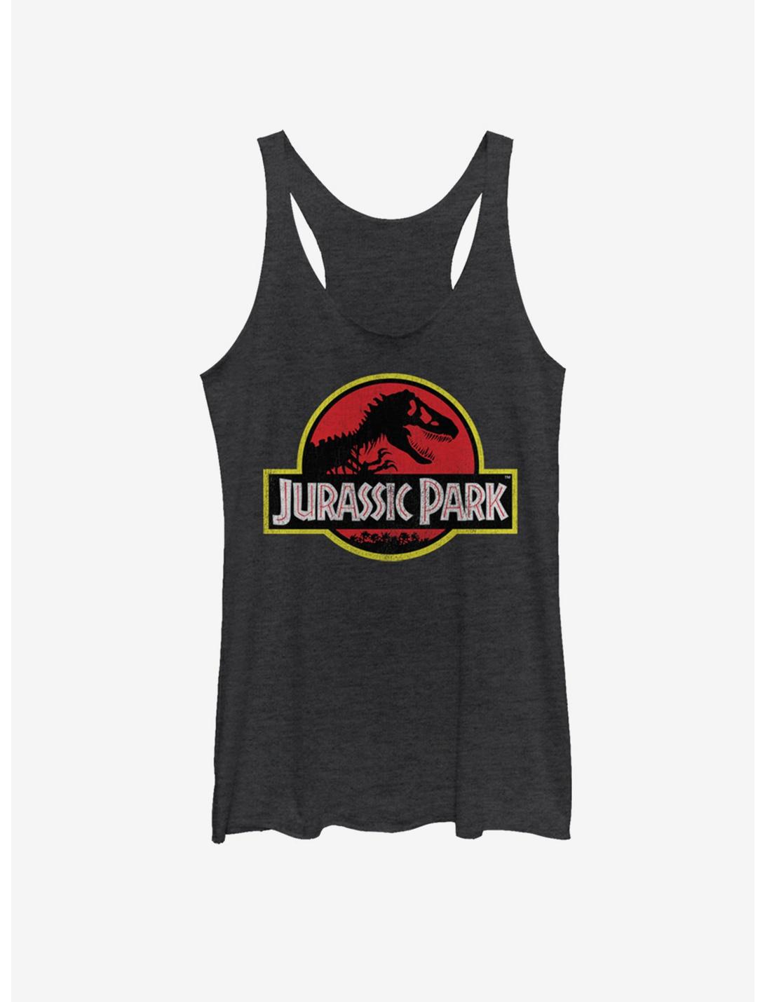 Jurassic Park Logo Girls Tank, BLK HTR, hi-res
