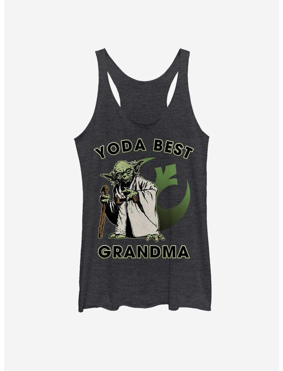 Star Wars Yoda Best Grandma Girls Tank, BLK HTR, hi-res