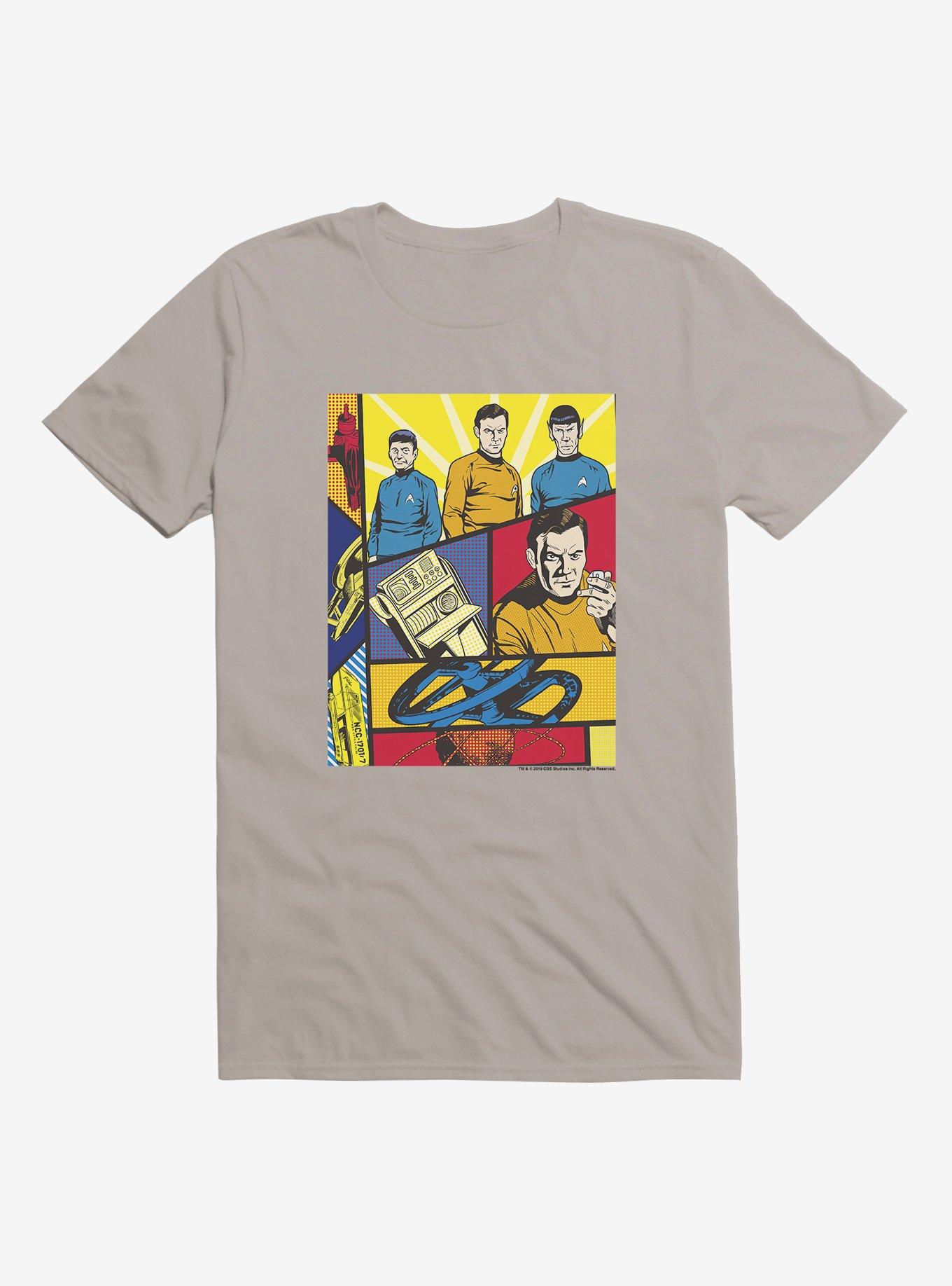 Star Trek  Collage Comic T-Shirt, LIGHT GREY, hi-res