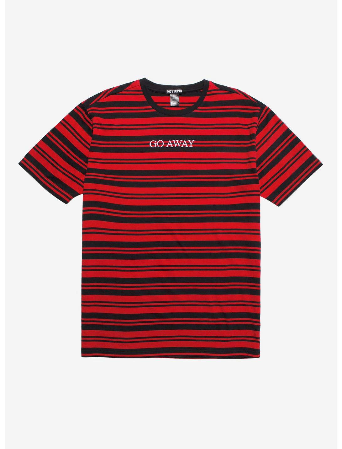 Go Away Black & Red Stripe T-Shirt, MULTI, hi-res