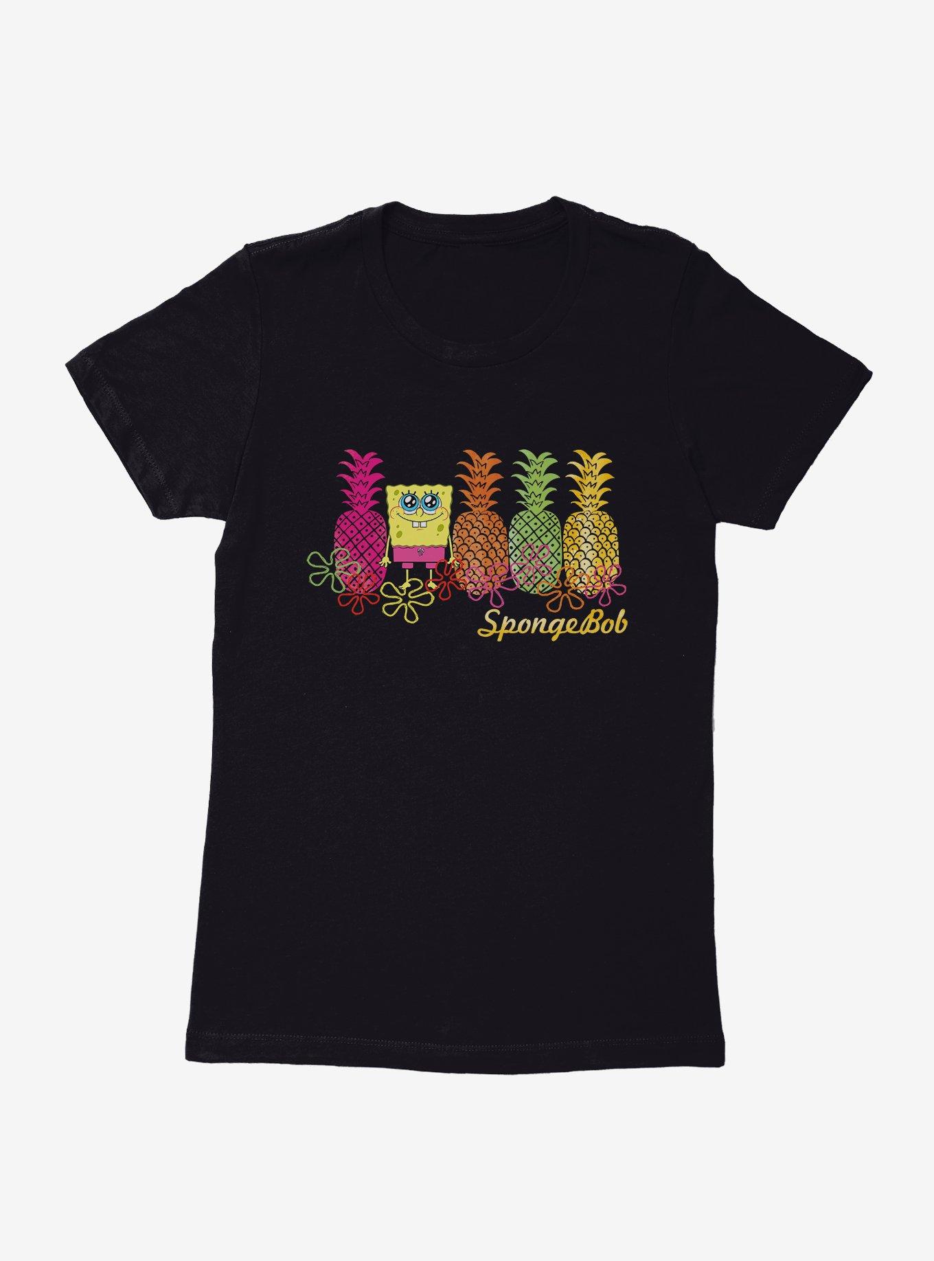 Black SpongeBob SquarePants Pineapple Lineup Womens TShirt BoxLunch