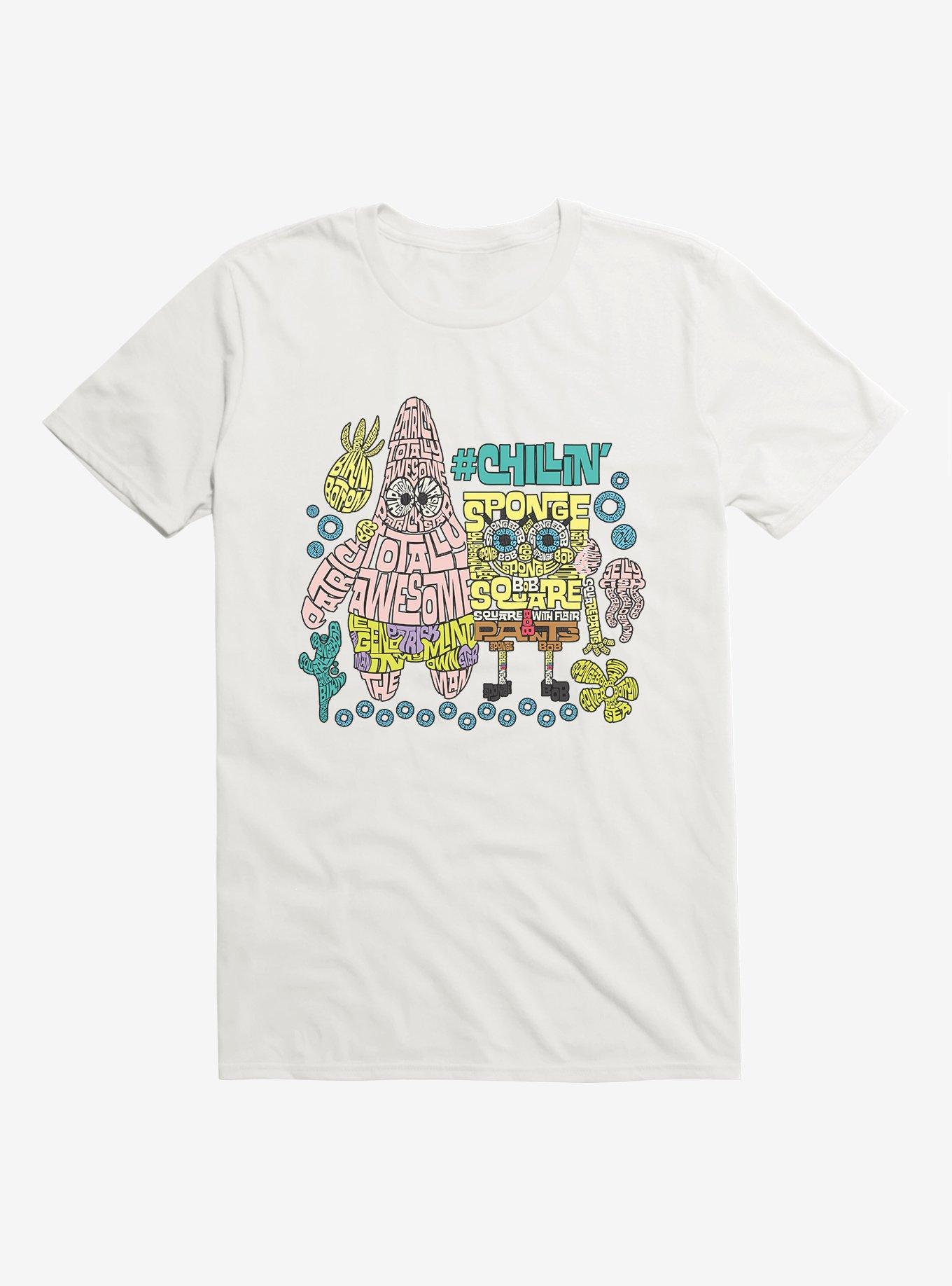 Spongebob Squarepants Chillin' Script Spongebob Patrick T-shirt 