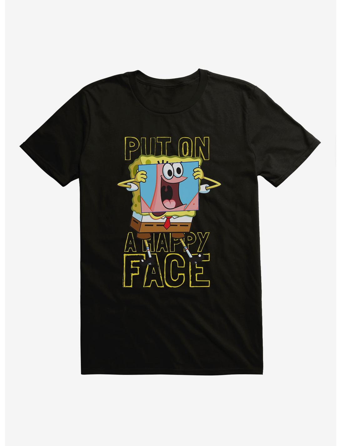 SpongeBob SquarePants Put On A Happy Face SpongeBob T-Shirt, BLACK, hi-res