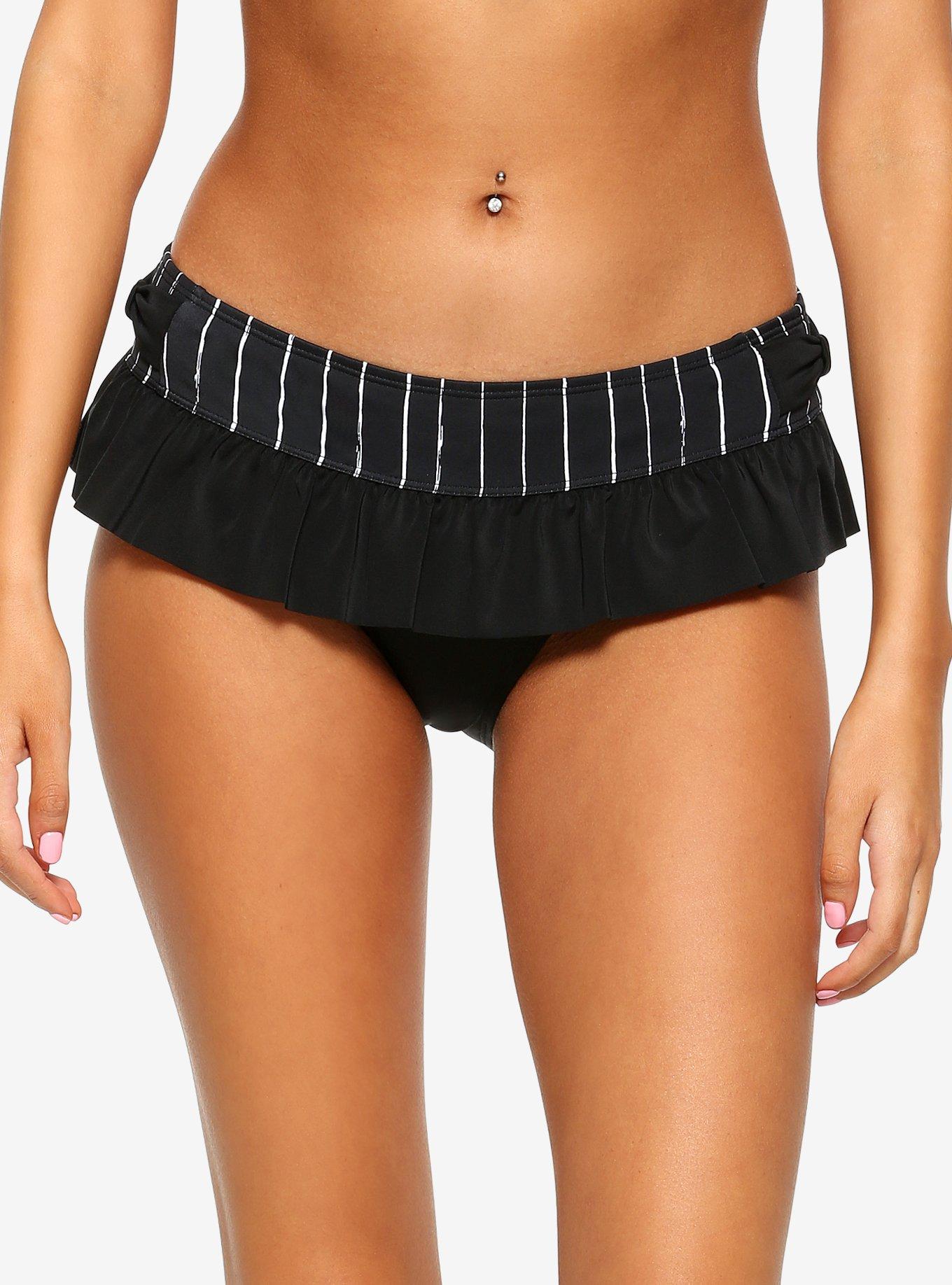 The Nightmare Before Christmas Jack Skellington Skirted Swim Bottom, BLACK, hi-res