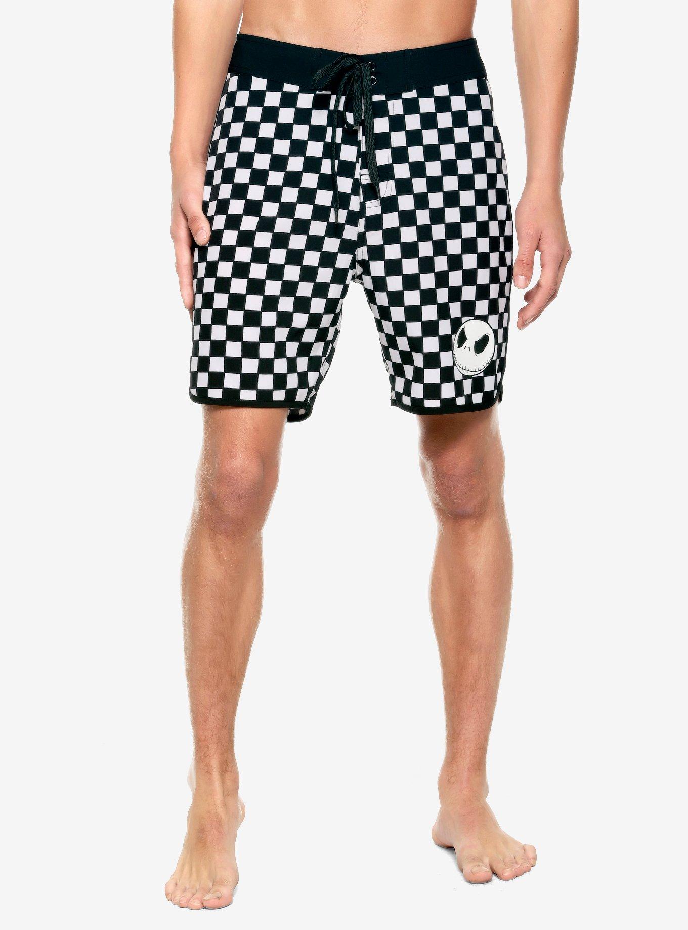 The Nightmare Before Christmas Jack Skellington Checkered Swim Trunks, MULTI, hi-res