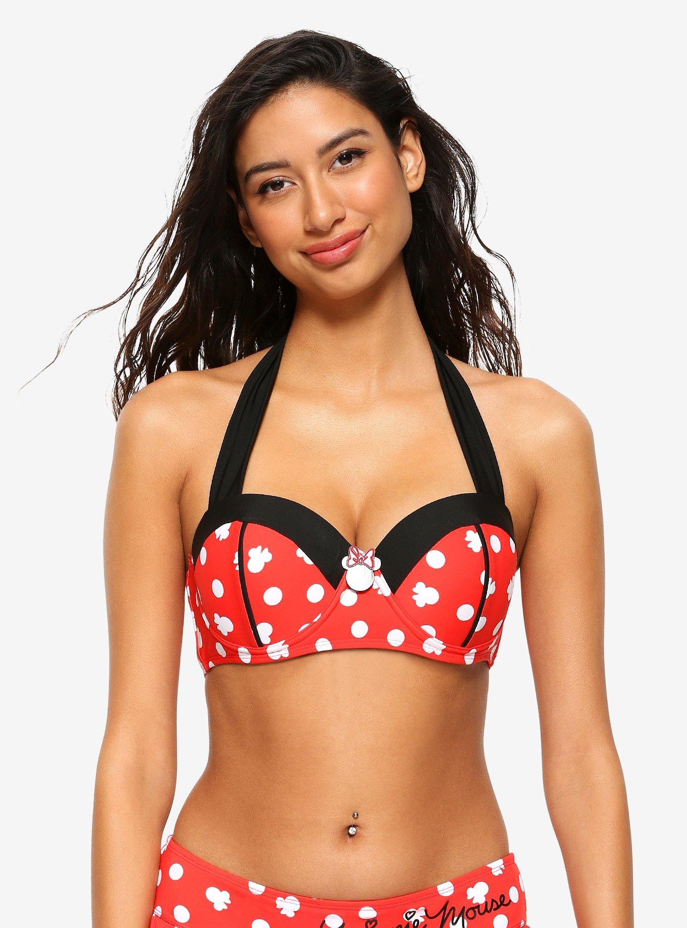 Disney Minnie Mouse Polka Dot Swim Top, MULTI, hi-res