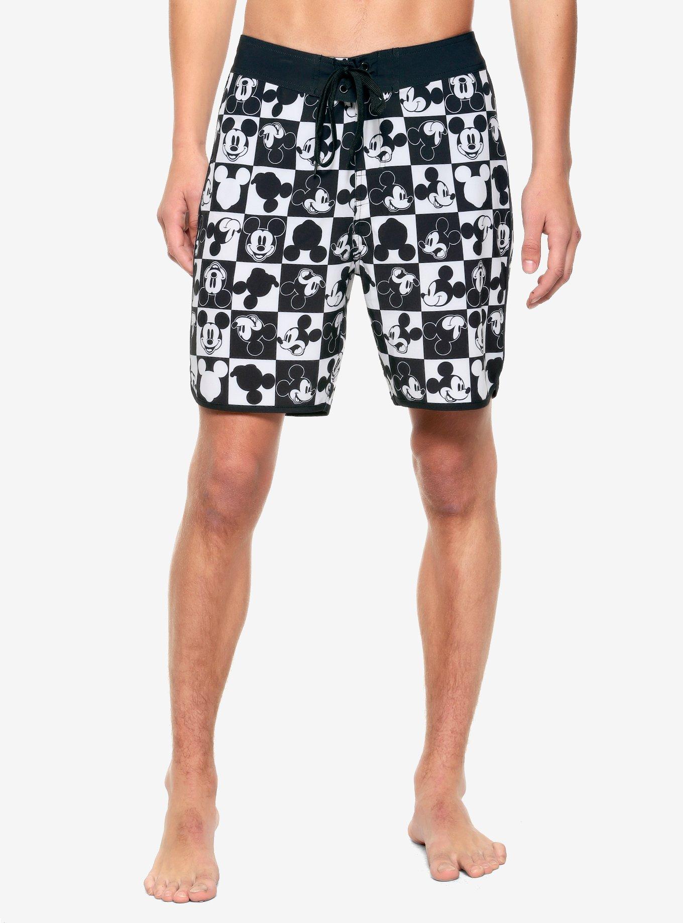 Disney Mickey Mouse Checkered Swim Trunks, MULTI, hi-res